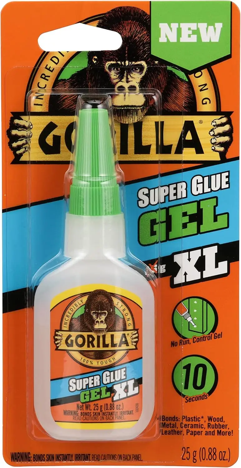 Gorilla Super Glue Gel XL, Clear 25g (Pack of 1) - Fast‑Setting, No‑Drip Control for Precise All‑Purpose Repairs
Gorilla Super Glue Gel XL, Clear 25g (Pack of 1) - Fast‑Setting, No‑Drip Control for Precise All‑Purpose Repairs