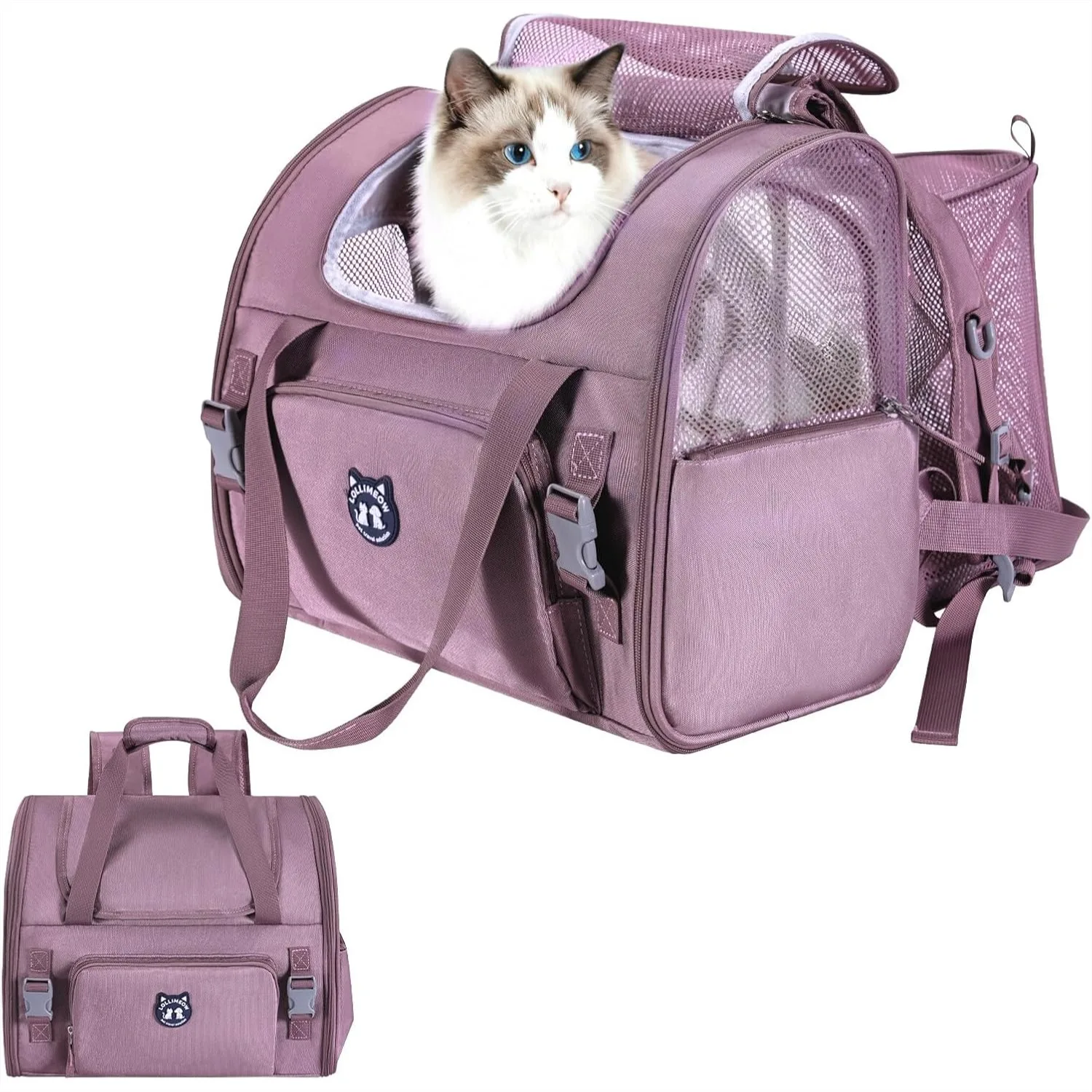 Expandable Cat Carrier Backpack for Large Cats, Airline Approved Pet Backpack for Small Dogs, Waterproof with Breathable Mesh,
Expandable Cat Carrier Backpack for Large Cats, Airline Approved Pet Backpack for Small Dogs, Waterproof with Breathable Mesh,