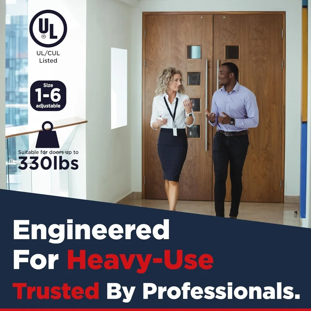 Сверхмощный автоматический дверной доводчик, ADA UL Grade 1, коммерческая гидравлическая пружина с высоким движением, мягкое закрытие — серебристый
Сверхмощный автоматический дверной доводчик, ADA UL Grade 1, коммерческая гидравлическая пружина с высоким движением, мягкое закрытие — серебристый