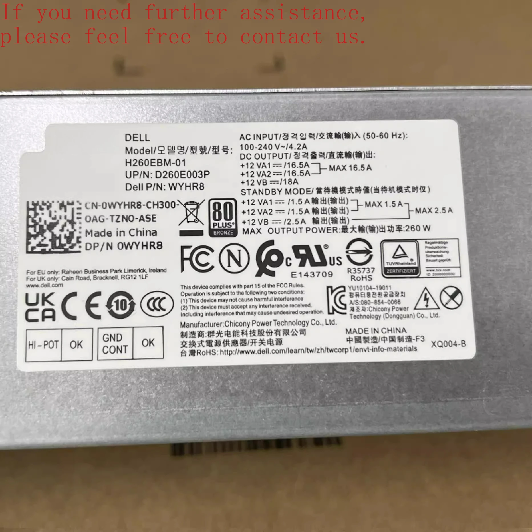 Для DELL DELL 3080 3090 5080 7080 Блок питания AC260EBM-01 D260EBM-00
Для DELL DELL 3080 3090 5080 7080 Блок питания AC260EBM-01 D260EBM-00