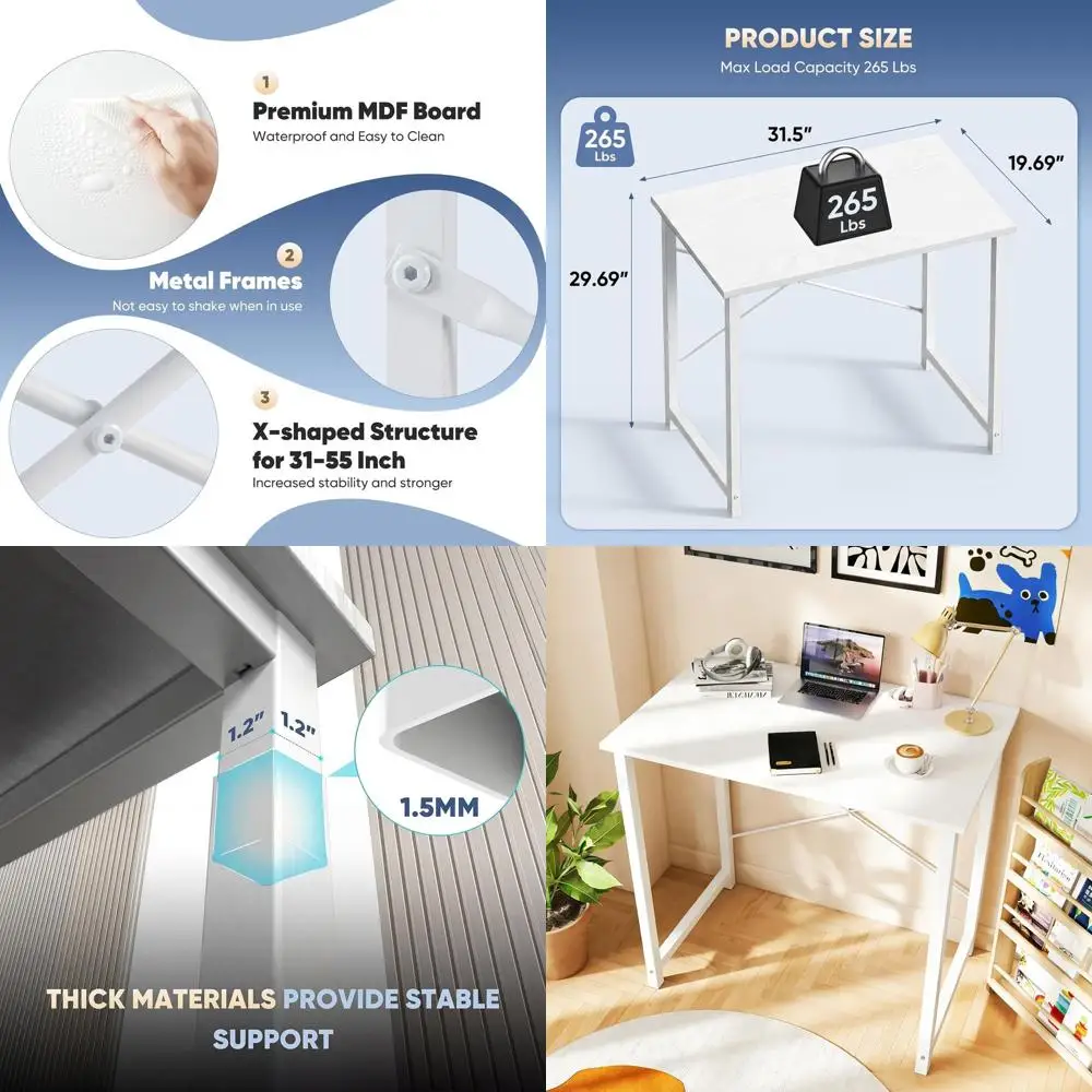 White 2-Pack Simple Style Small Computer Desks for Home Office, Bedroom Writing Desks with X-Shaped Reinforcement
White 2-Pack Simple Style Small Computer Desks for Home Office, Bedroom Writing Desks with X-Shaped Reinforcement