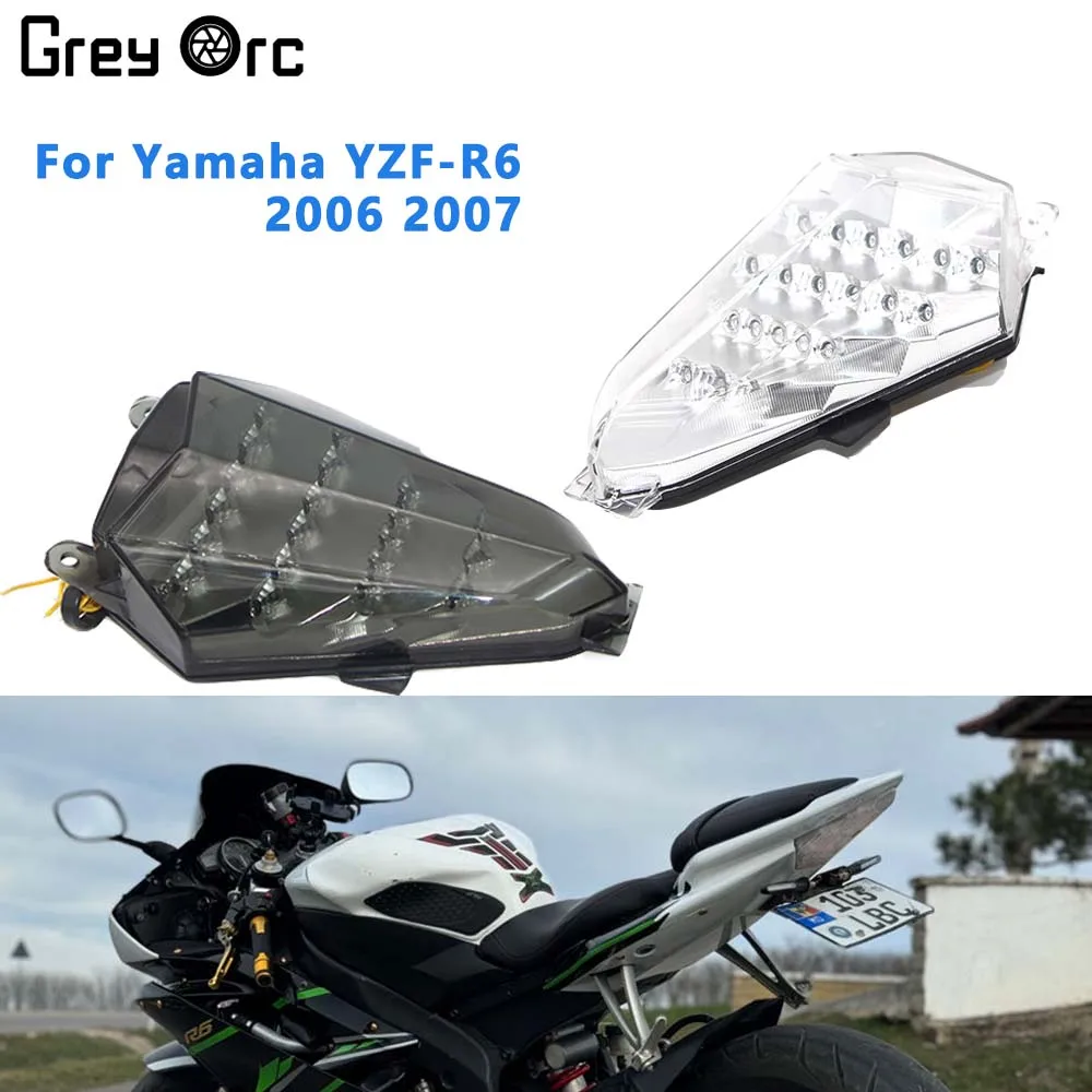 Motorcycle Rear Tail Light LED Brake Turn Signal Integrated Tail Light For Yamaha YZFR6 YZF R6 2006 2007 Accessories
Motorcycle Rear Tail Light LED Brake Turn Signal Integrated Tail Light For Yamaha YZFR6 YZF R6 2006 2007 Accessories