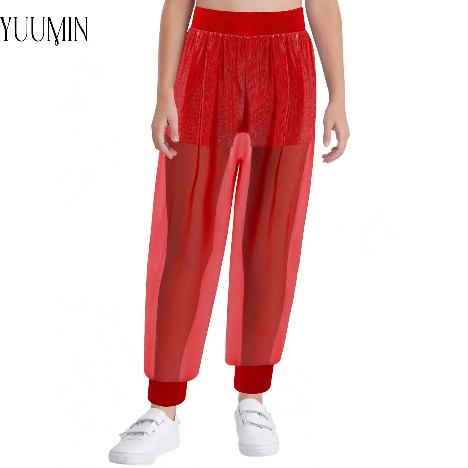 Kids Girls Stretchy See-Through Metallic Mesh Pants with Built-in Shorts for Jazz Hip Hop Modern Dance Stage Show Performance
Kids Girls Stretchy See-Through Metallic Mesh Pants with Built-in Shorts for Jazz Hip Hop Modern Dance Stage Show Performance