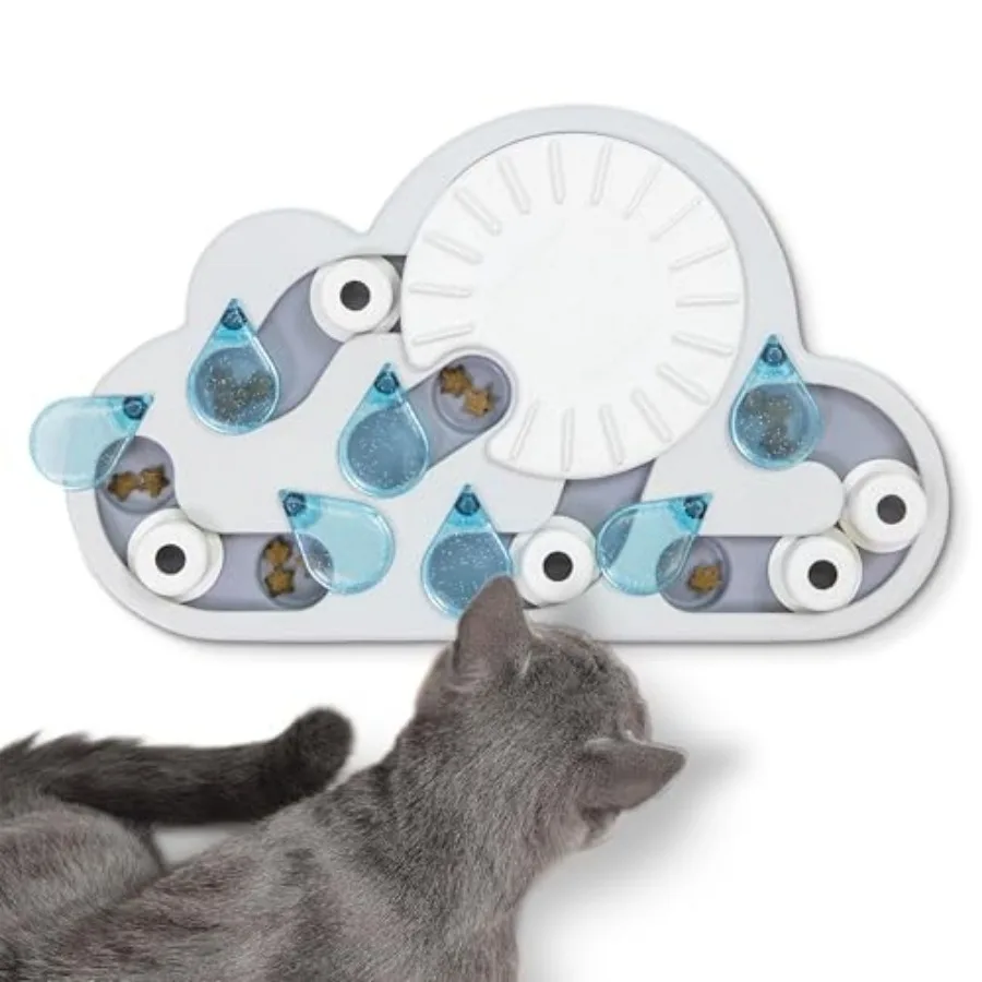 Nina Ottosson Rainy Day Puzzle and Play Cat Puzzle Feeder Interactive Treat Game for Indoor Cats, Level 3 Slow Feeder Enrichmen
Nina Ottosson Rainy Day Puzzle and Play Cat Puzzle Feeder Interactive Treat Game for Indoor Cats, Level 3 Slow Feeder Enrichmen