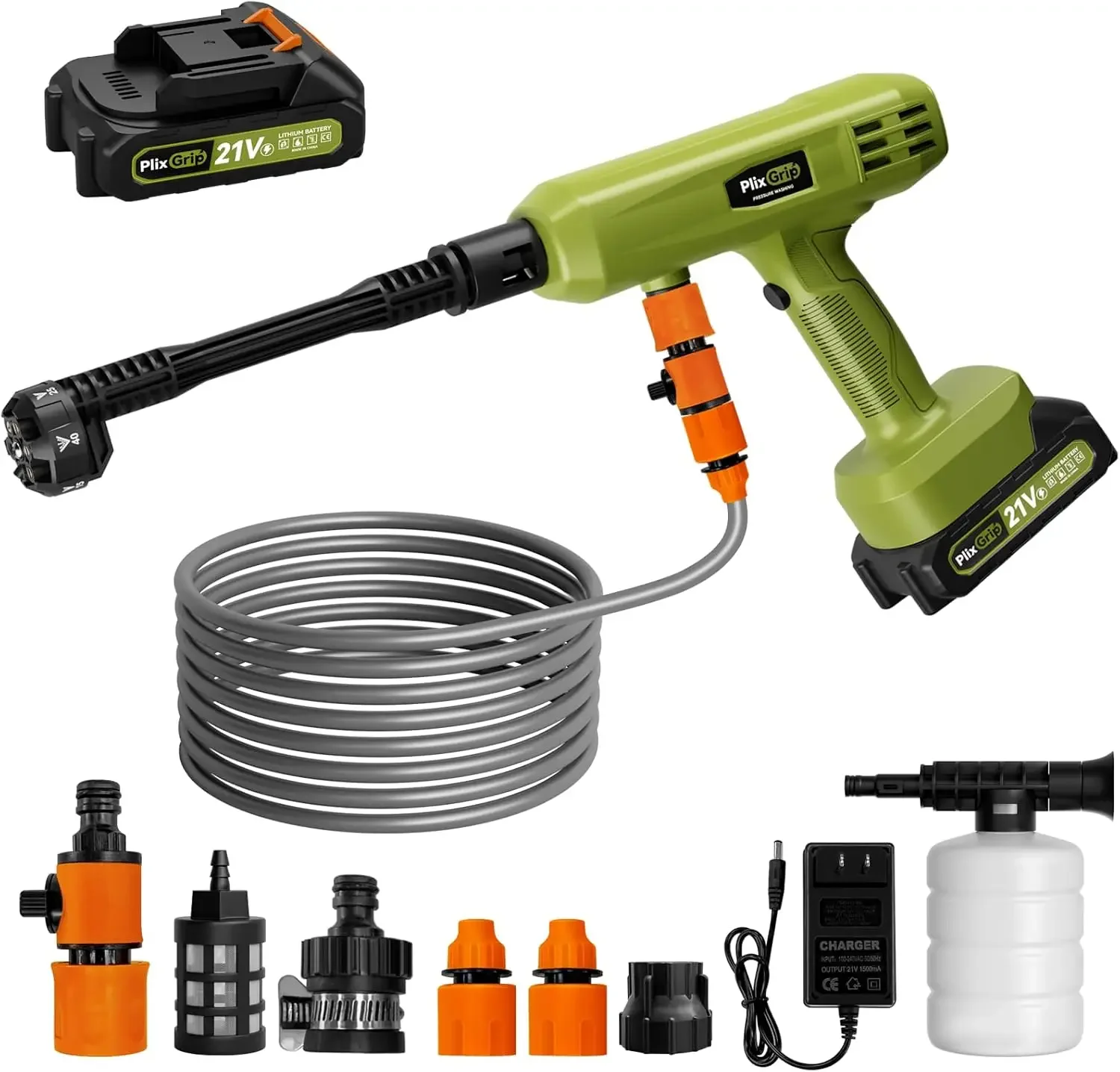 Portable 900PSI Battery Power Washer, Electric Handheld Cleaner with 6-in-1 Nozzle & 1.5Ah Battery for Car, Floor, Garden, Fence
Portable 900PSI Battery Power Washer, Electric Handheld Cleaner with 6-in-1 Nozzle & 1.5Ah Battery for Car, Floor, Garden, Fence