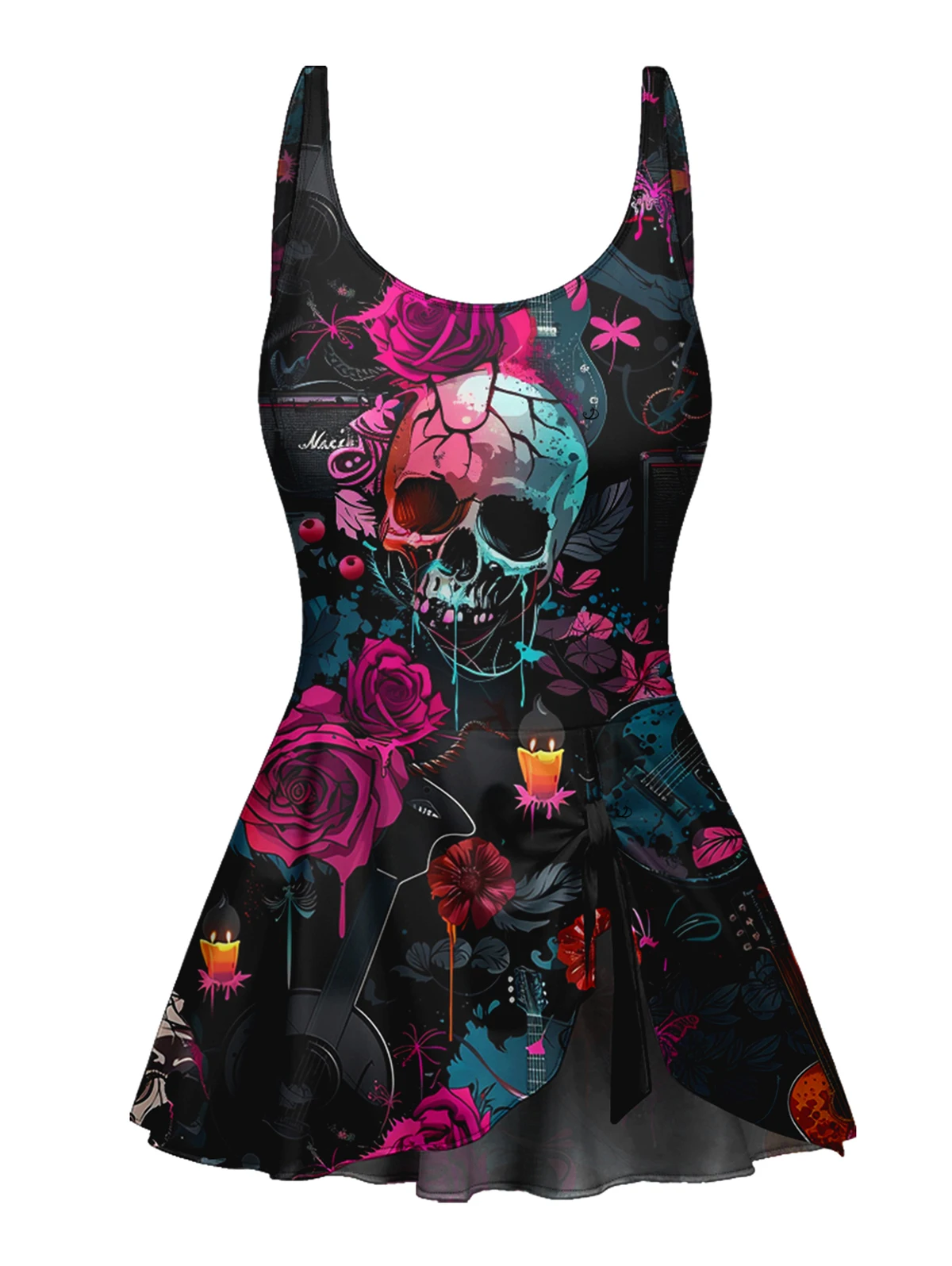 2025 Women's Gothic Swimsuit Rose Skulls Pattern Bowknot One Piece Swimsuit Adjustable Strap Padded Gothic Swimwear
2025 Women's Gothic Swimsuit Rose Skulls Pattern Bowknot One Piece Swimsuit Adjustable Strap Padded Gothic Swimwear