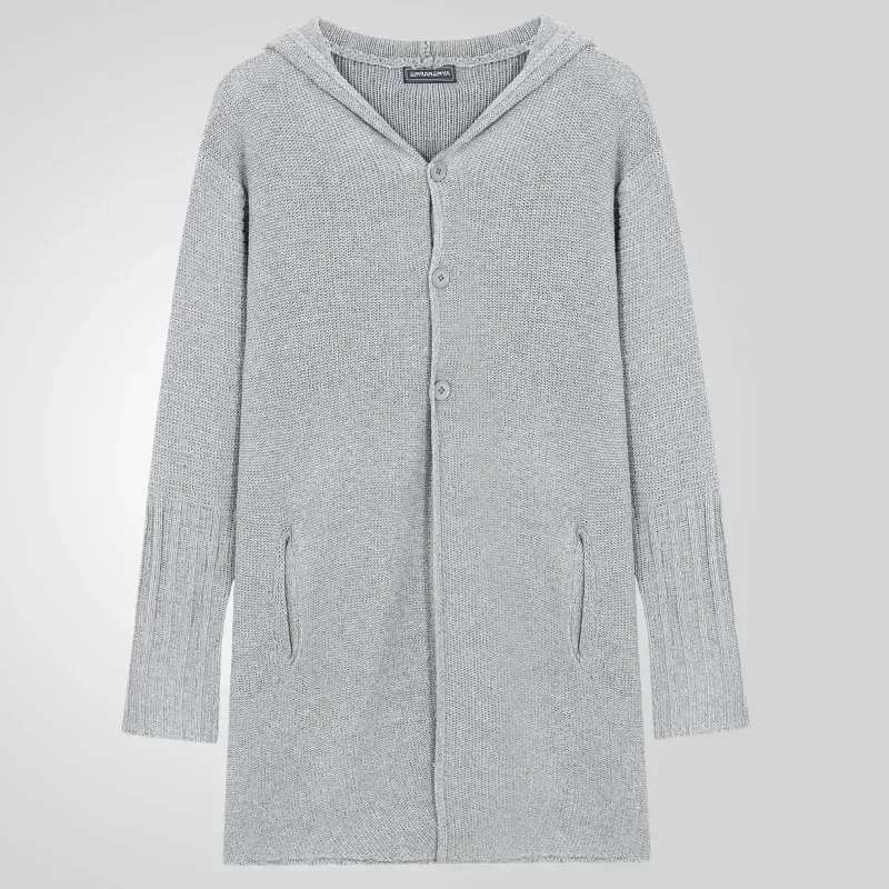 Men Cardigan Sweaters Hooded Mid Length Coat Knitted Full Sleeve Single Breasted Solid Knit Open Stitch Autumn Winter Coat
Men Cardigan Sweaters Hooded Mid Length Coat Knitted Full Sleeve Single Breasted Solid Knit Open Stitch Autumn Winter Coat