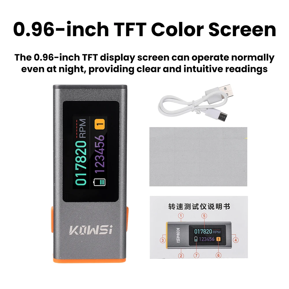 0.96-inch TFT infrared RPM speed tester Tachometer DC 5V 0.5A Non‑Contact Laser Tachometer Type‑C for Industrial Measurement
0.96-inch TFT infrared RPM speed tester Tachometer DC 5V 0.5A Non‑Contact Laser Tachometer Type‑C for Industrial Measurement