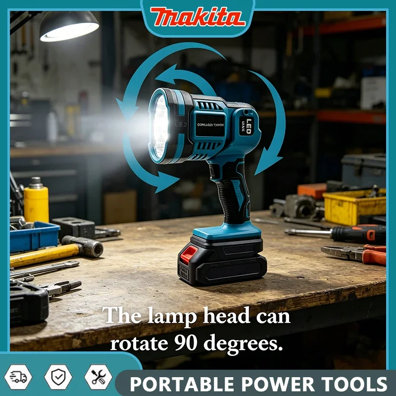 Makita Cordless LED Flashlight Work Light 90 Degree Rotatable Car Repair Outdoor Camping Light for BL1830 BL1840 Battery
Makita Cordless LED Flashlight Work Light 90 Degree Rotatable Car Repair Outdoor Camping Light for BL1830 BL1840 Battery