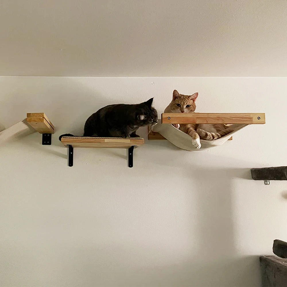 Wall Mounted Cat Climbing Wood Shelves Cat Scratching Post with Stairway and Jumping Platform Pet Furniture Indoor Cat Supplies
Wall Mounted Cat Climbing Wood Shelves Cat Scratching Post with Stairway and Jumping Platform Pet Furniture Indoor Cat Supplies