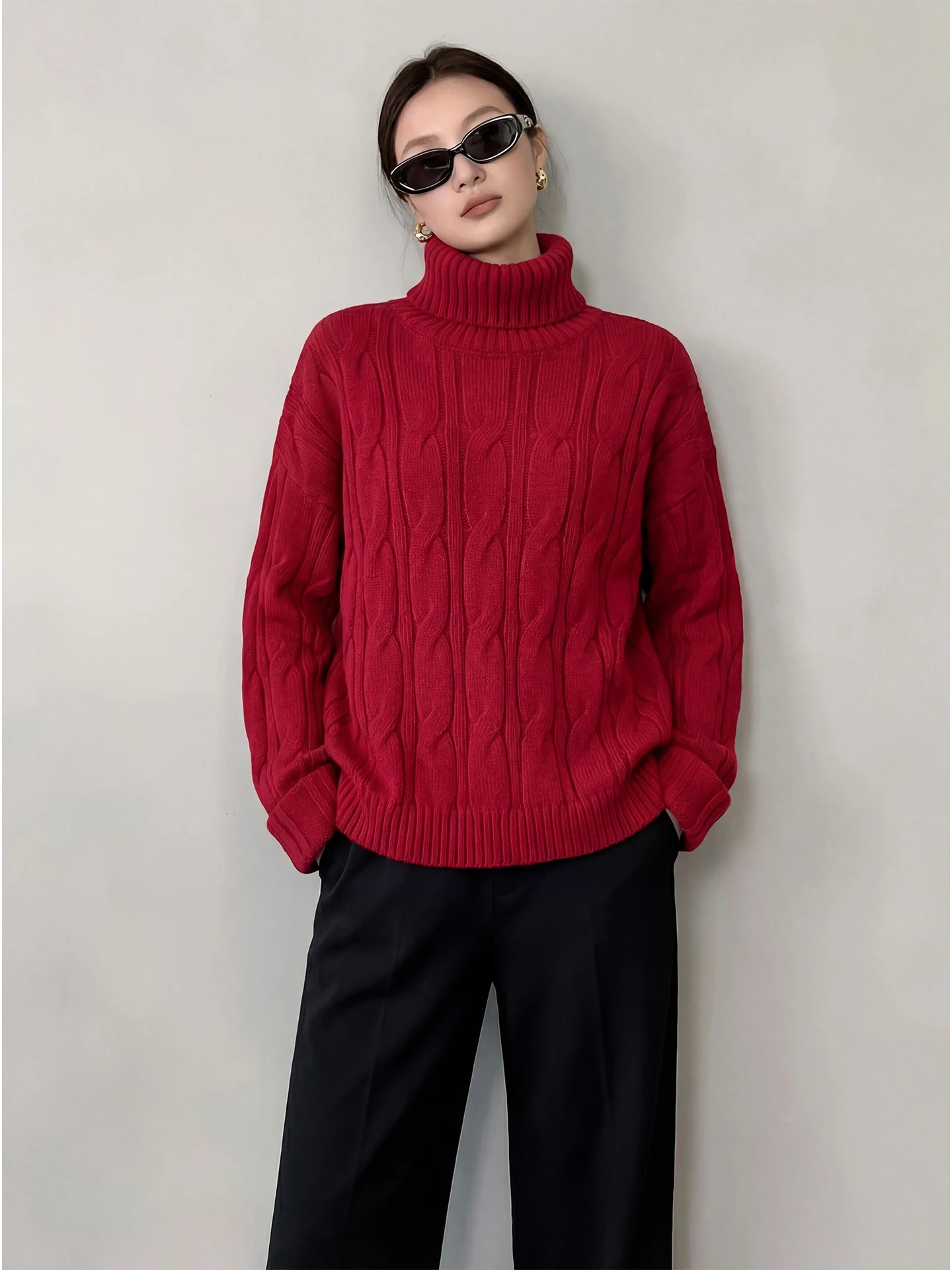 Red High Collar Loose Knitted Sweater Women's Faion Lazy Sle Outerwear Spring New Original Top Floral Pattern Knitwear
Red High Collar Loose Knitted Sweater Women's Faion Lazy Sle Outerwear Spring New Original Top Floral Pattern Knitwear