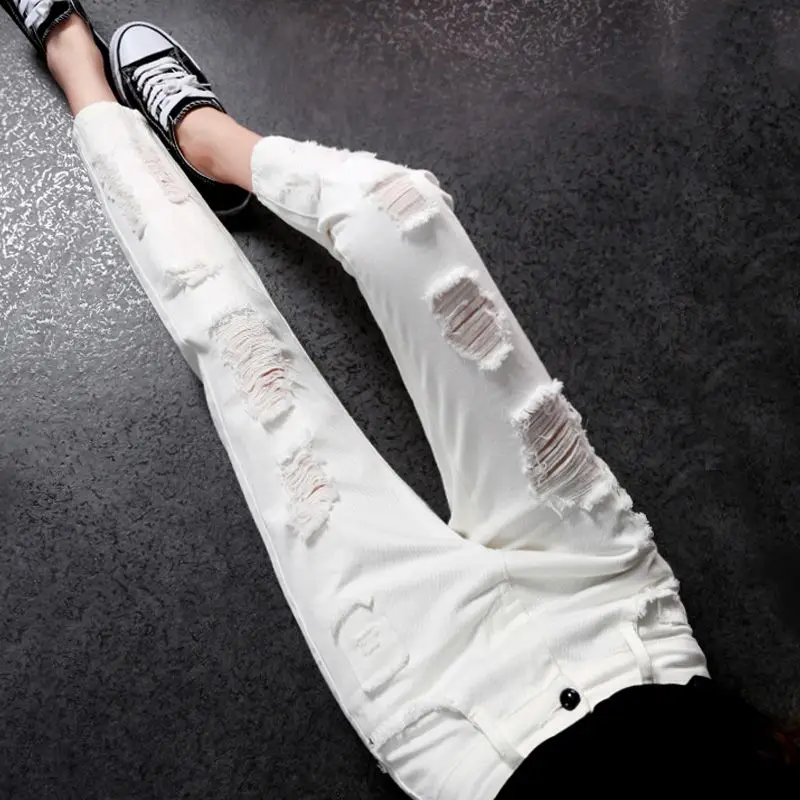 2026 Spring New Women's White Ripped Jeans Loose Straight Wide Leg Denim Pants Casual High Waist Ankle Length Trouser
2026 Spring New Women's White Ripped Jeans Loose Straight Wide Leg Denim Pants Casual High Waist Ankle Length Trouser