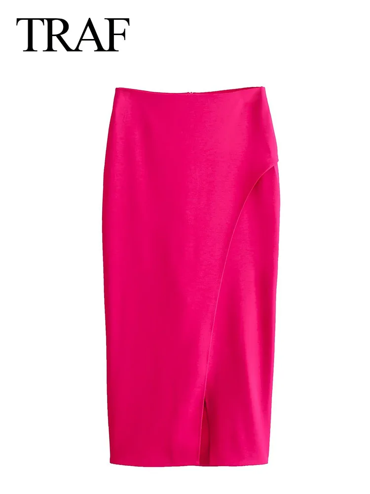 TRAF 2024 New Summer Fashion Woman Chic Midi Skirt Vintage Solid Sexy Slit Hem Back Zipper Wild elegant Female Slim Skirt Street
TRAF 2024 New Summer Fashion Woman Chic Midi Skirt Vintage Solid Sexy Slit Hem Back Zipper Wild elegant Female Slim Skirt Street