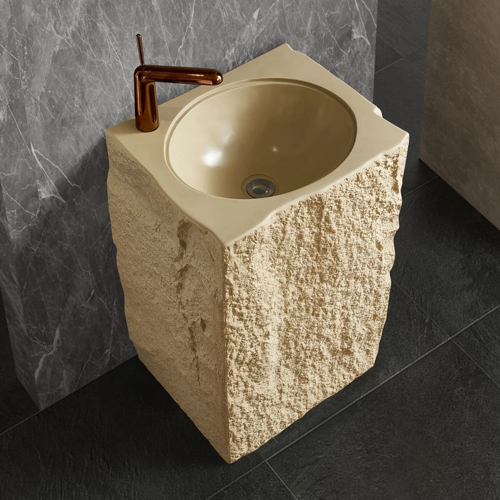 S*& Style Cream Color Rectangle Sanitary Ware Free Standing Basins Bathroom Sink Artificial Stone Hand Wash Pedestal Basin
S*& Style Cream Color Rectangle Sanitary Ware Free Standing Basins Bathroom Sink Artificial Stone Hand Wash Pedestal Basin