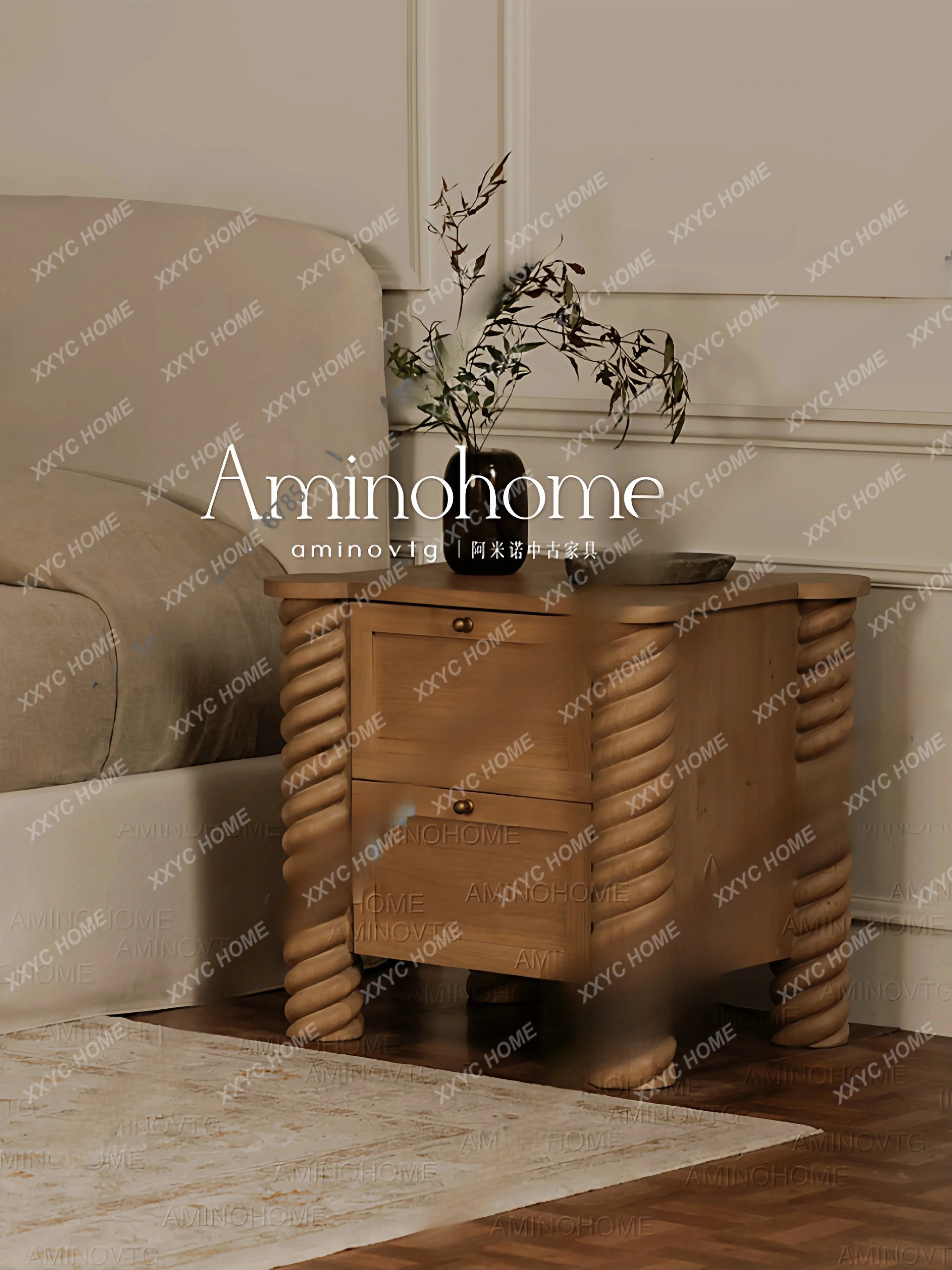 Lretro solid wood bedside table, chest of drawers,medieval wind, bedroom side cabinet
Lretro solid wood bedside table, chest of drawers,medieval wind, bedroom side cabinet