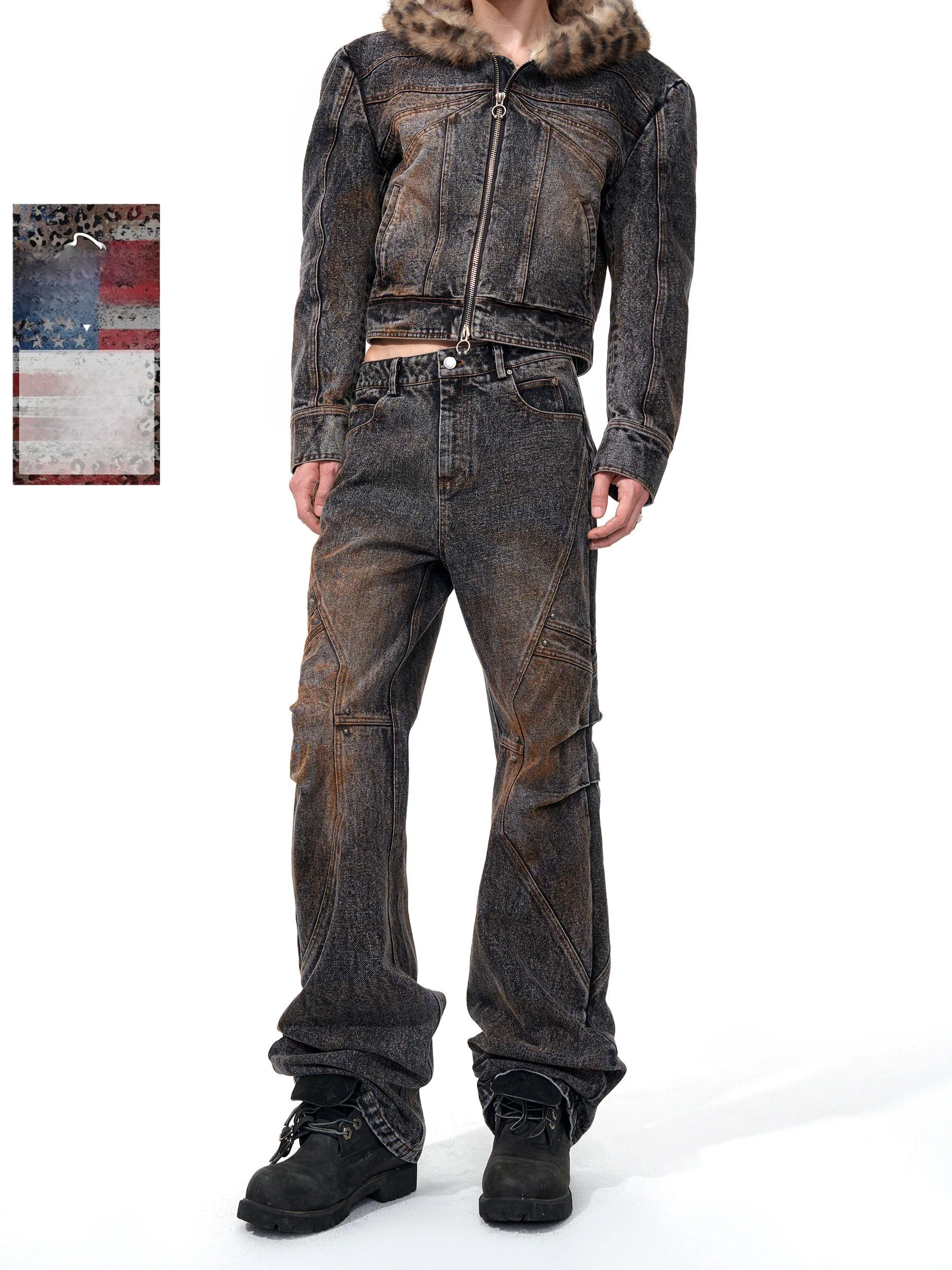 Retro Washed Denim Jeans Men Straight Leg Rust Color Deconstructed Design Sensation Autumn Season StarTexceedEnd Men's Jeans
Retro Washed Denim Jeans Men Straight Leg Rust Color Deconstructed Design Sensation Autumn Season StarTexceedEnd Men's Jeans