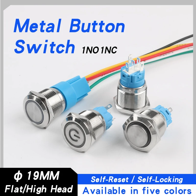 19mm high flat-head With plugins metal push-button switch 3-6v/12-24v/110-220v welding foot red, green, yellow, blue,white
19mm high flat-head With plugins metal push-button switch 3-6v/12-24v/110-220v welding foot red, green, yellow, blue,white