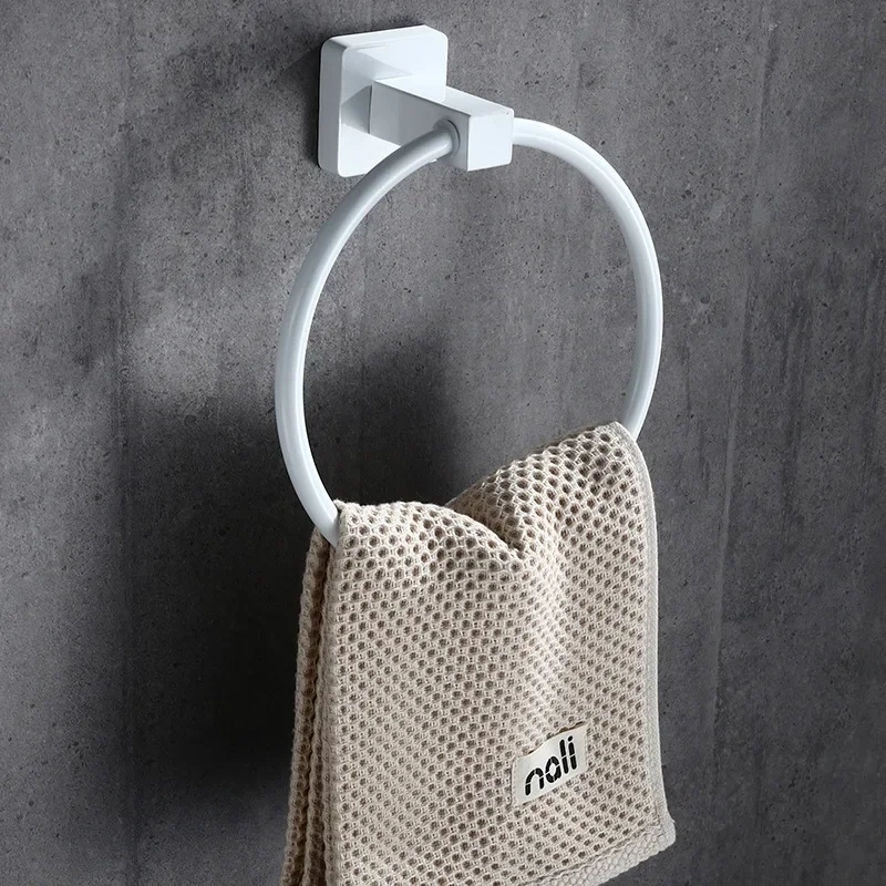 White Nordic Bathroom Stainless Steel Towel Hanging Holder Antique Towel Rack Toilet Wall-Mounted Round Towel Ring
White Nordic Bathroom Stainless Steel Towel Hanging Holder Antique Towel Rack Toilet Wall-Mounted Round Towel Ring