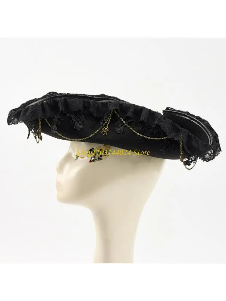 N5KE Gothic Steampunk Bat Pirate Hat with Metal Gear Adjustable Historical Theme Head Accessory For Roleplay Enthusiasts
N5KE Gothic Steampunk Bat Pirate Hat with Metal Gear Adjustable Historical Theme Head Accessory For Roleplay Enthusiasts