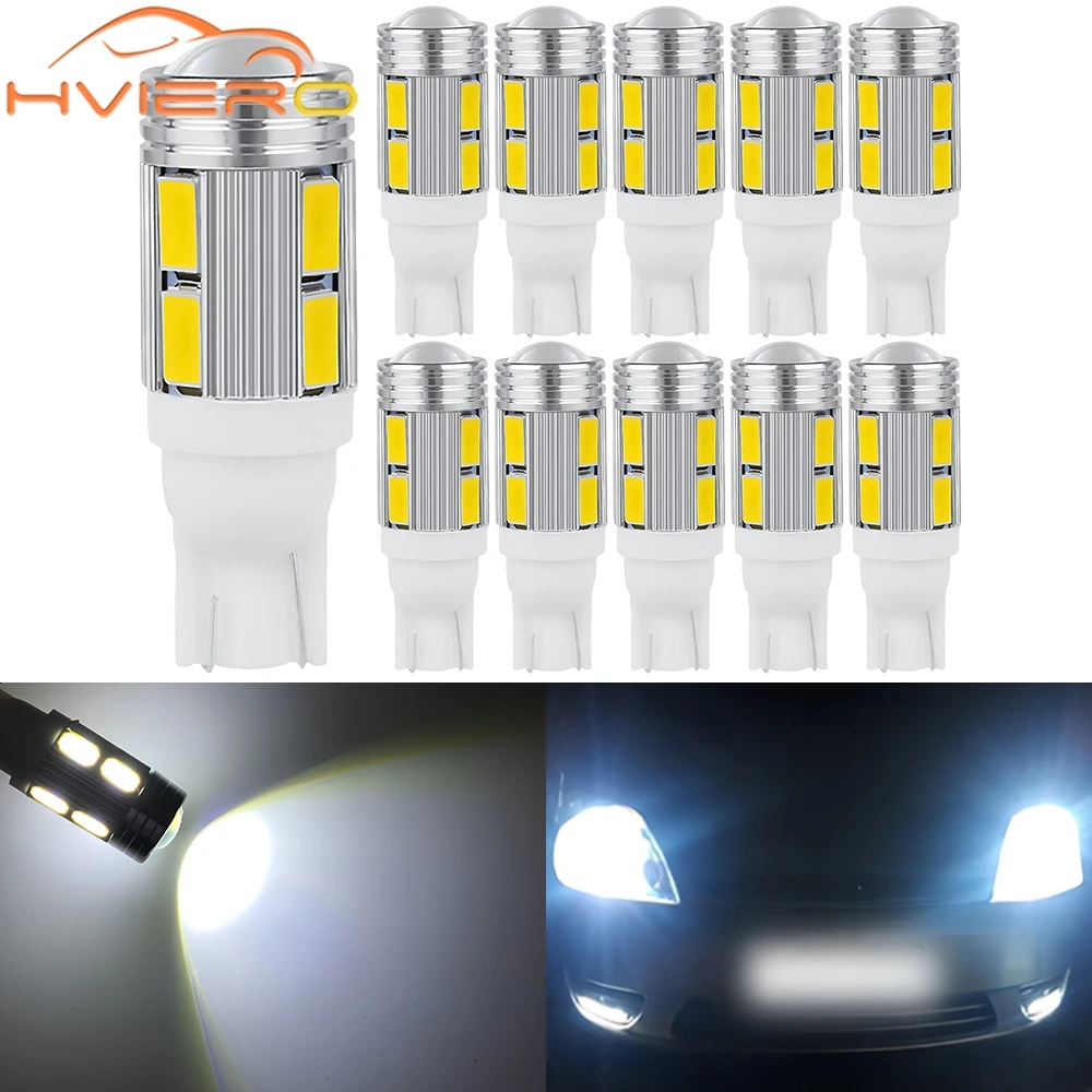 10Pcs T10 W5W 10SMD 5630 Car Turn Signal Lights Red White Blue LED DC 12V Bright Wedge Side Marker Reverse Trunk Parking Lamps
10Pcs T10 W5W 10SMD 5630 Car Turn Signal Lights Red White Blue LED DC 12V Bright Wedge Side Marker Reverse Trunk Parking Lamps