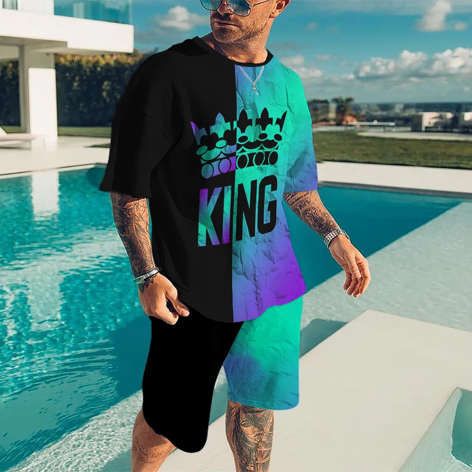 Men's O-collar Men's T-shirt Shorts Fashionable Men's Clothing Plus Size 3D Summer Print Men's Sportswear Casual 2-piece Set
Men's O-collar Men's T-shirt Shorts Fashionable Men's Clothing Plus Size 3D Summer Print Men's Sportswear Casual 2-piece Set