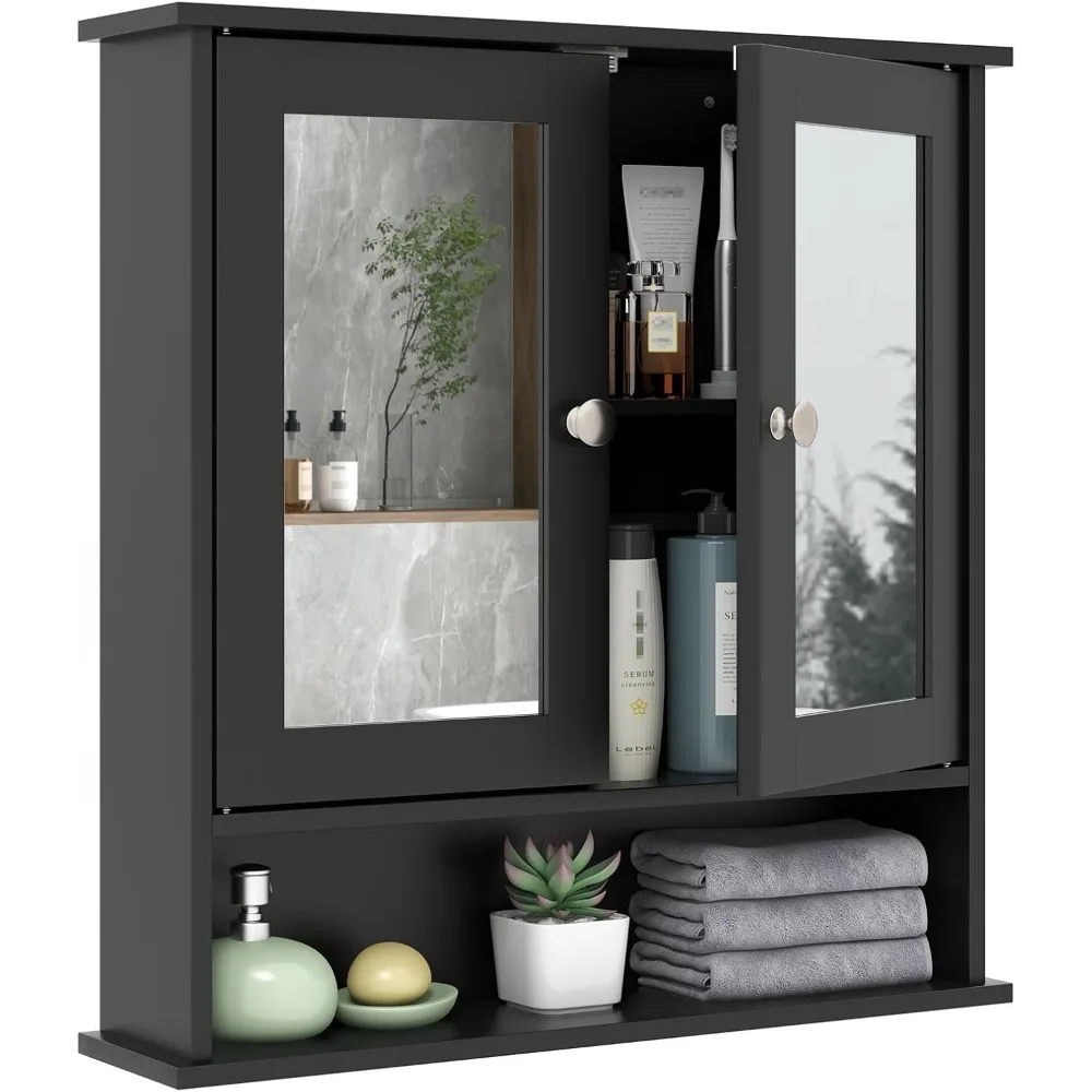 Wall Mounted Bathroom Mirror Cabinet with 2 Doors Adjustable Shelf Open Compartment Space Saver Storage for Bathroom Living
Wall Mounted Bathroom Mirror Cabinet with 2 Doors Adjustable Shelf Open Compartment Space Saver Storage for Bathroom Living