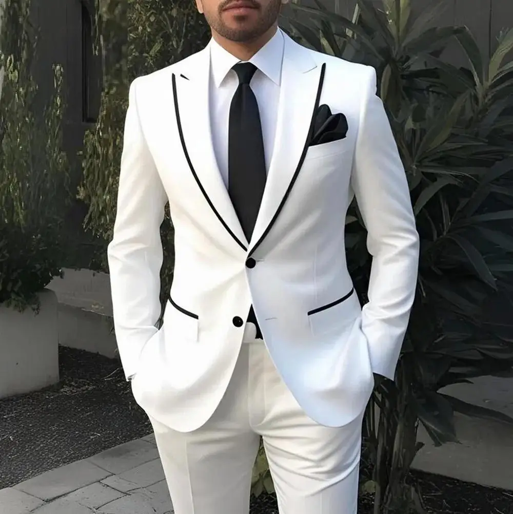 Fashion White Men Suit Groom Groomsman Wedding Party Prom Formal Occasion Business Tuxedos 2 Piece Set Blazer Pants
Fashion White Men Suit Groom Groomsman Wedding Party Prom Formal Occasion Business Tuxedos 2 Piece Set Blazer Pants