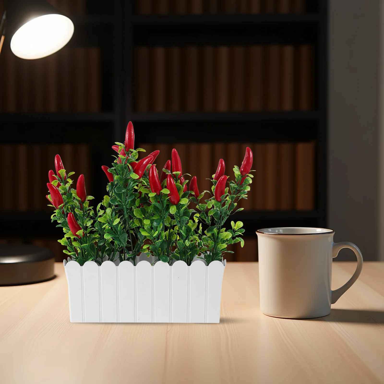 Chili Pepper Table Decor Artificial Bonsai Ornament Realistic Simulation Green Plant for Indoor Home Office Desk Cabinet
Chili Pepper Table Decor Artificial Bonsai Ornament Realistic Simulation Green Plant for Indoor Home Office Desk Cabinet