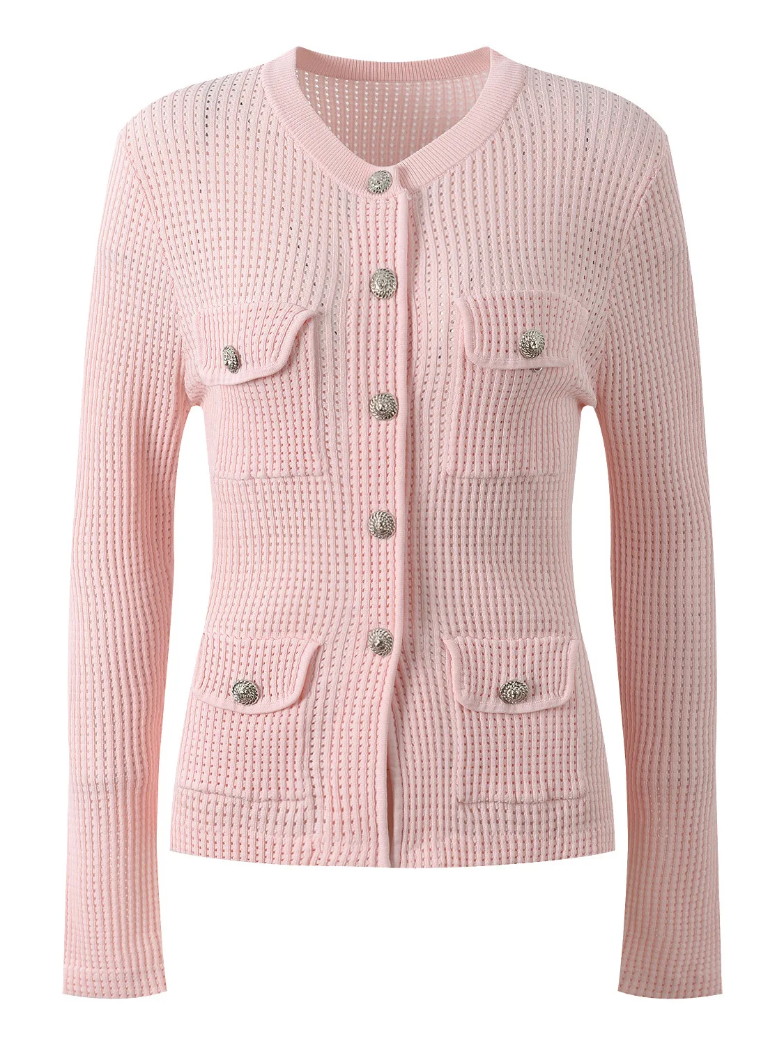 Spring 2026 Elegant Ladylike Style Knitted Short Coat with Silver Buckle Four Pockets round Neck Open Cardigan Fashionable Ve...
Spring 2026 Elegant Ladylike Style Knitted Short Coat with Silver Buckle Four Pockets round Neck Open Cardigan Fashionable Ve...