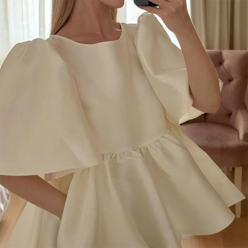 Iridesse 2026 Summer, French High-end, Loose Cute Top, Round Neck, Ruffled Bell Sleeve, Casual Blouse for Women
Iridesse 2026 Summer, French High-end, Loose Cute Top, Round Neck, Ruffled Bell Sleeve, Casual Blouse for Women