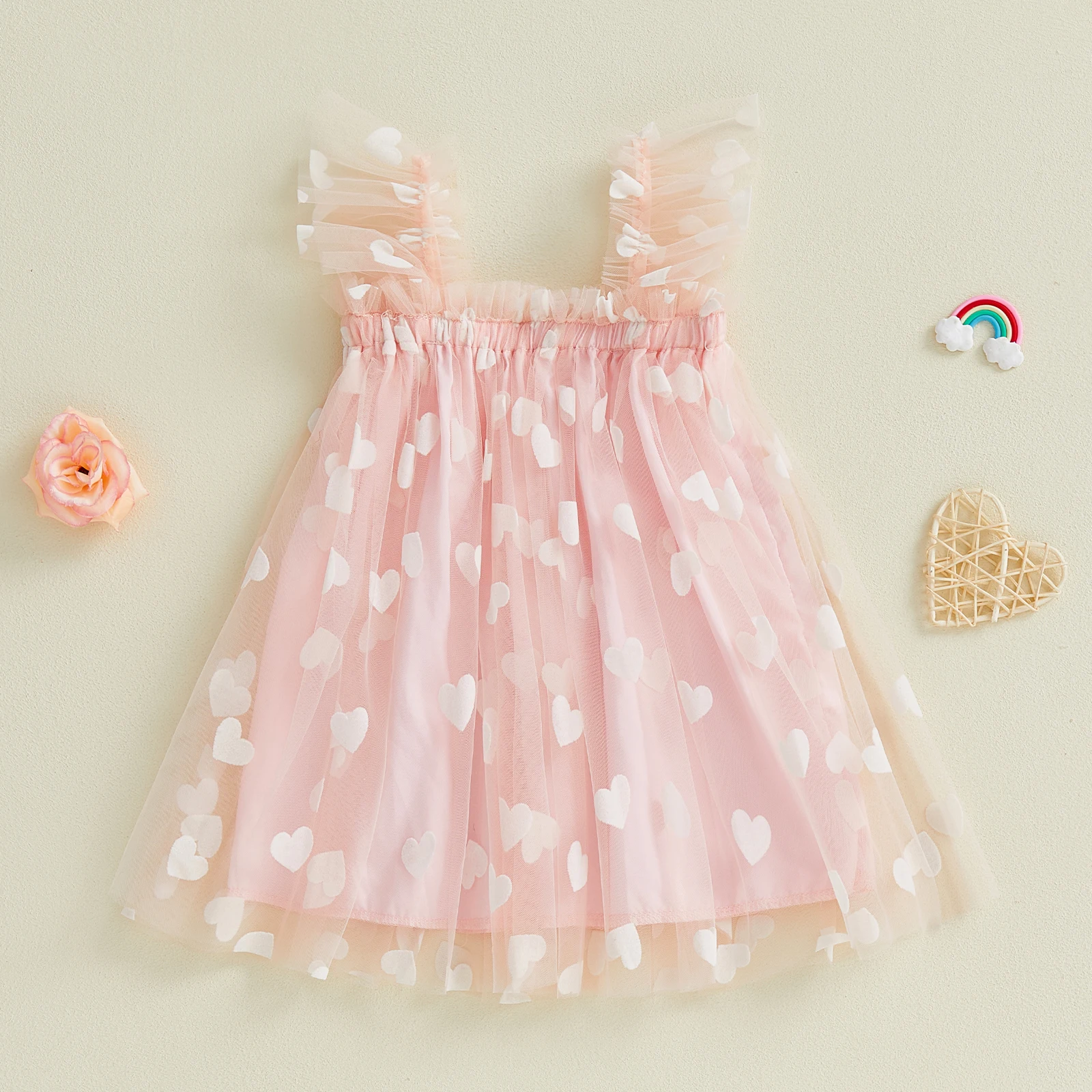 Infant Baby Girl Fly Sleeve Summer Dress Princess Cute Suspender A-Line Dress Cute Princess Tulle Dress Heart/Bow Print Dresses
Infant Baby Girl Fly Sleeve Summer Dress Princess Cute Suspender A-Line Dress Cute Princess Tulle Dress Heart/Bow Print Dresses