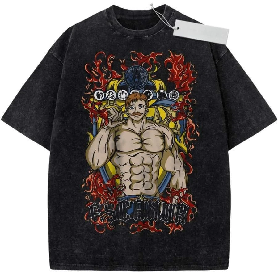 Unisex Washed Black Vintage T-shirt Seven Deadly Sins Escanor High-quality Fabric for Home Leisure Travel Shopping
Unisex Washed Black Vintage T-shirt Seven Deadly Sins Escanor High-quality Fabric for Home Leisure Travel Shopping