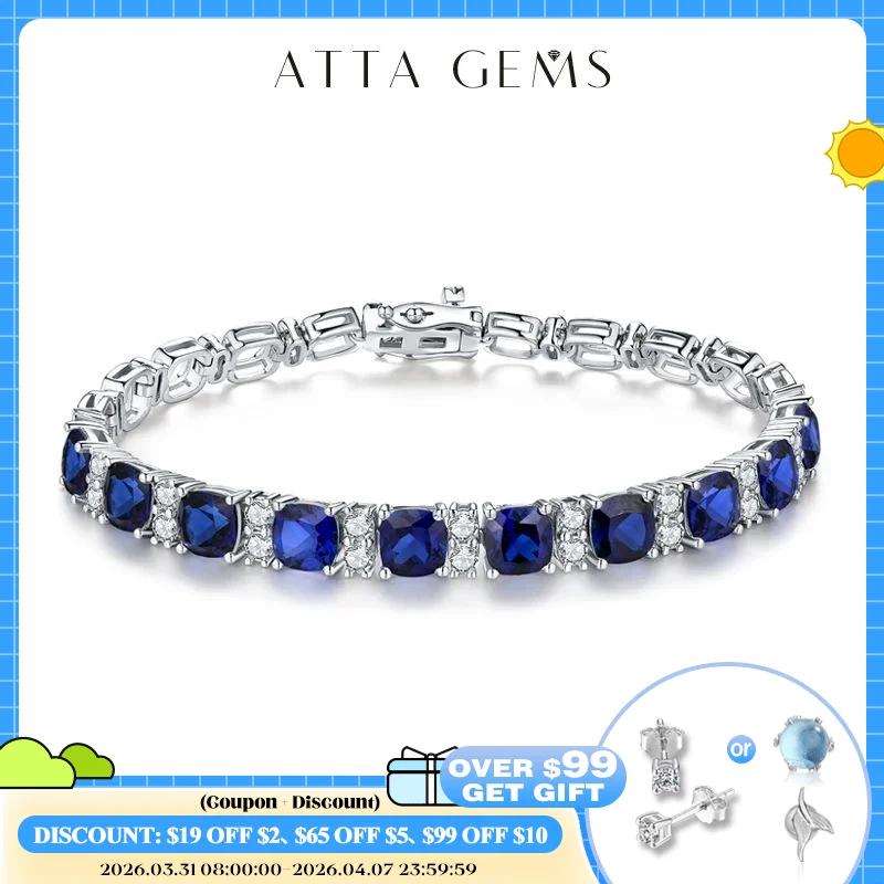 ATTAGEMS 925 Silver Jewelry Original Created Blue Spinel Bracelet 1.0CT Tennis Bracelets For Women Luxury Gift Wedding Authentic
ATTAGEMS 925 Silver Jewelry Original Created Blue Spinel Bracelet 1.0CT Tennis Bracelets For Women Luxury Gift Wedding Authentic