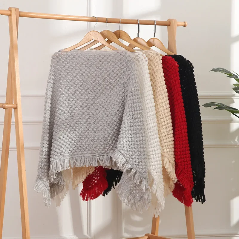 Poncho Cloak Knitted Cardigan Autumn Winter Neck Protection Shawl New Solid Color Small Cloak Air-conditioned Room Shawl Scarf
Poncho Cloak Knitted Cardigan Autumn Winter Neck Protection Shawl New Solid Color Small Cloak Air-conditioned Room Shawl Scarf