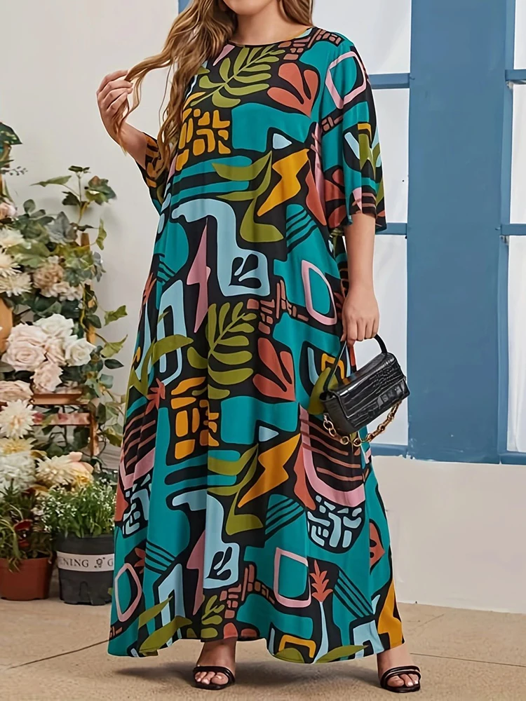 Mia Muse Eid Outfits Elegant Women's Muslim Abaya Plus Size Dress Short Sleeve Graphic Print Modest Fashion Max Dress
Mia Muse Eid Outfits Elegant Women's Muslim Abaya Plus Size Dress Short Sleeve Graphic Print Modest Fashion Max Dress