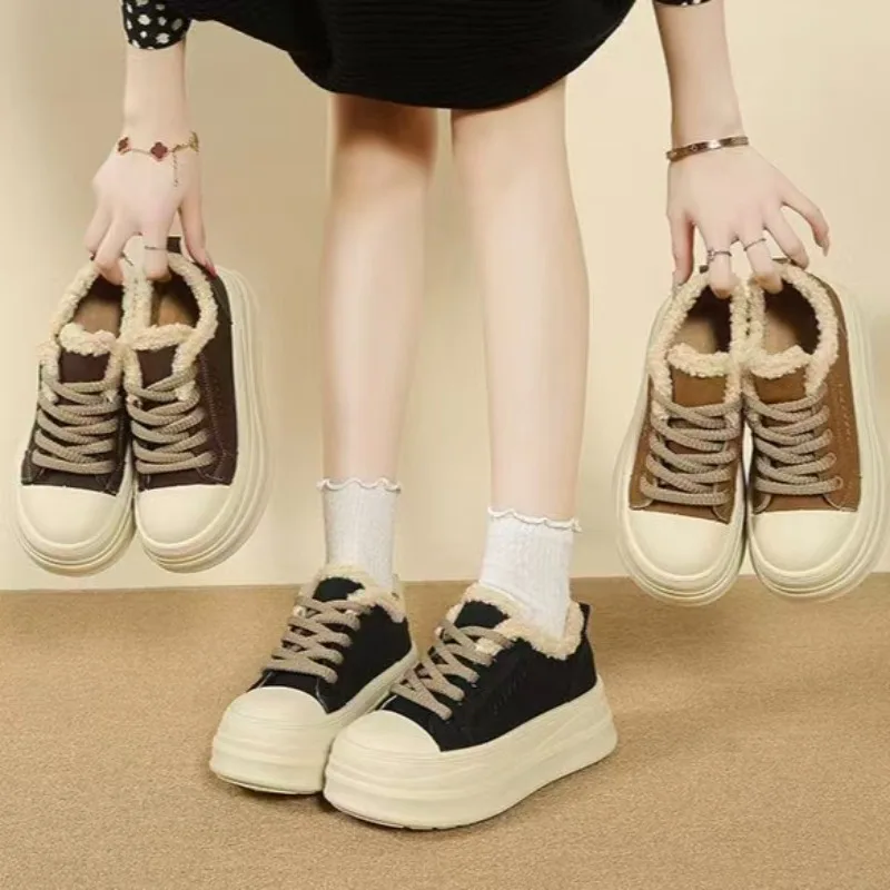 Зимние женские парусиновые туфли на шнуровке, легко носить, многофункциональные теплые ботинки, черная спортивная обувь с низким вырезом
Зимние женские парусиновые туфли на шнуровке, легко носить, многофункциональные теплые ботинки, черная спортивная обувь с низким вырезом
