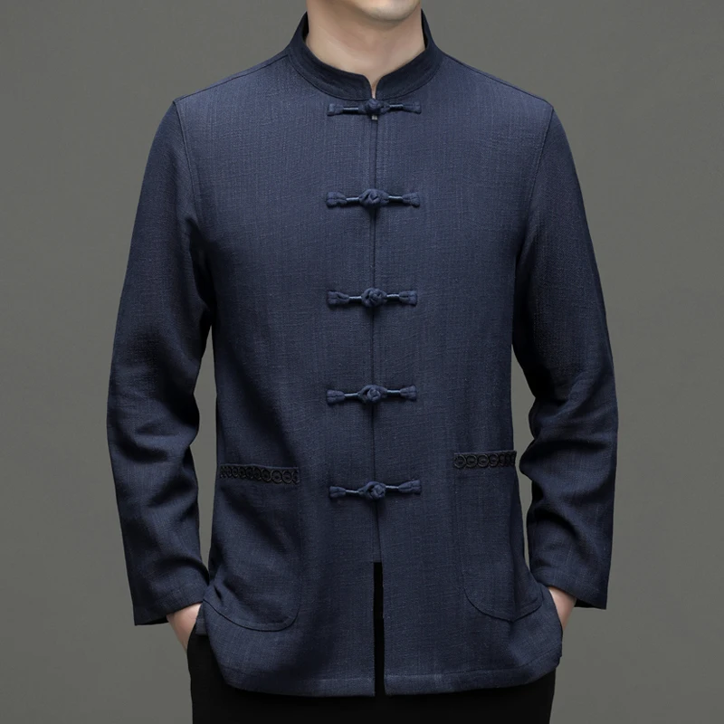 Loose Fit Chinese Style Shirts For Men Long Sleeved Stand Collar Spring Quality Cotton Linen Blends Flog Solid Camisas De Hombre
Loose Fit Chinese Style Shirts For Men Long Sleeved Stand Collar Spring Quality Cotton Linen Blends Flog Solid Camisas De Hombre