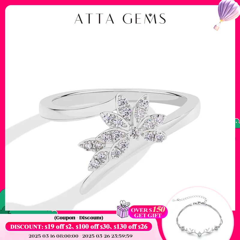 ATTAGEMS Real 925 Sterling Silver Moissanite Ring Full VVS1 Lab Diamond for Women Floral Curved Shank Engagement Wedding Jewelry
ATTAGEMS Real 925 Sterling Silver Moissanite Ring Full VVS1 Lab Diamond for Women Floral Curved Shank Engagement Wedding Jewelry