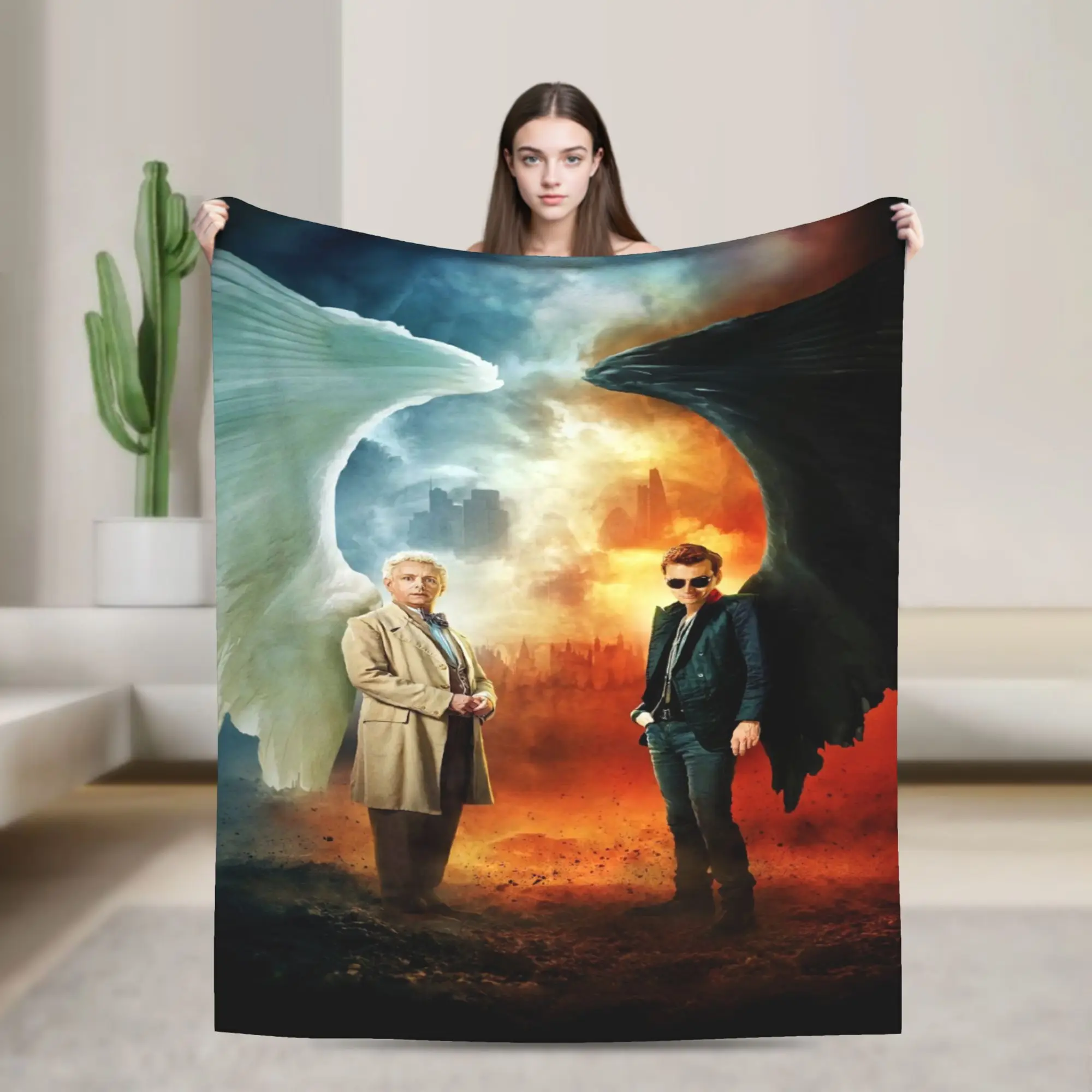 Good Omens Wing Movie Flannel Blanket Warm Soft Throw Blanket for Home Decor Airplane Travel Fluffy Bedspread Sofa Bed Cover
Good Omens Wing Movie Flannel Blanket Warm Soft Throw Blanket for Home Decor Airplane Travel Fluffy Bedspread Sofa Bed Cover