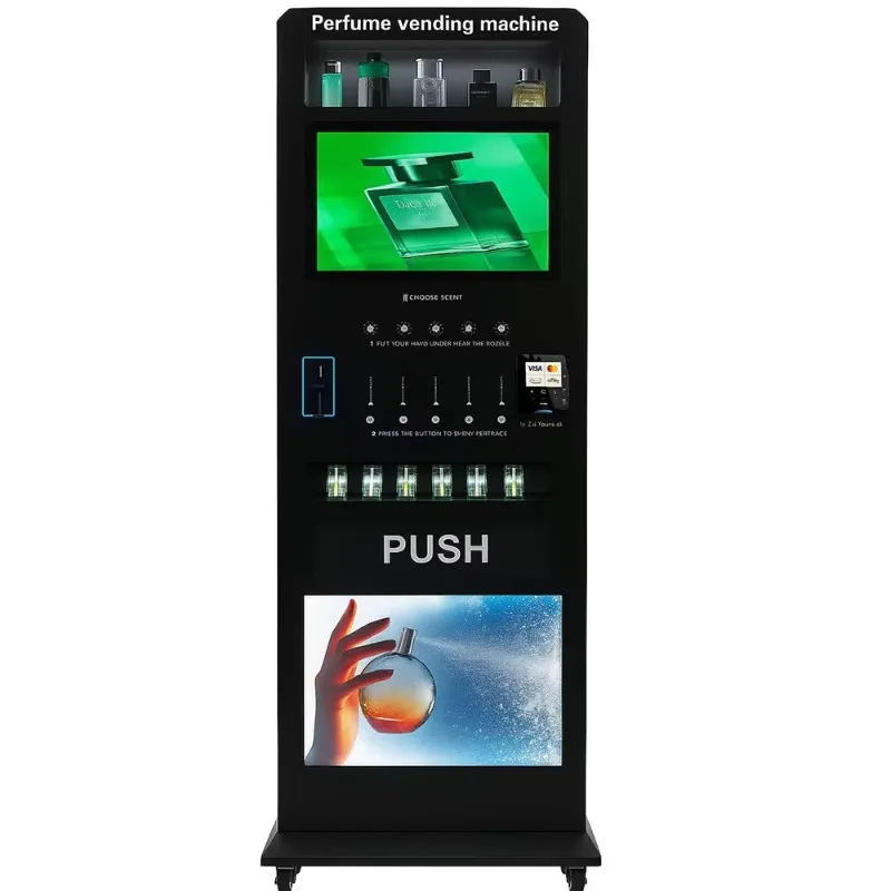 High Quality Freestanding Fragrance Spray and Sell Perfume Vending Machine Accept Euro Coin and Bills Accepter
High Quality Freestanding Fragrance Spray and Sell Perfume Vending Machine Accept Euro Coin and Bills Accepter