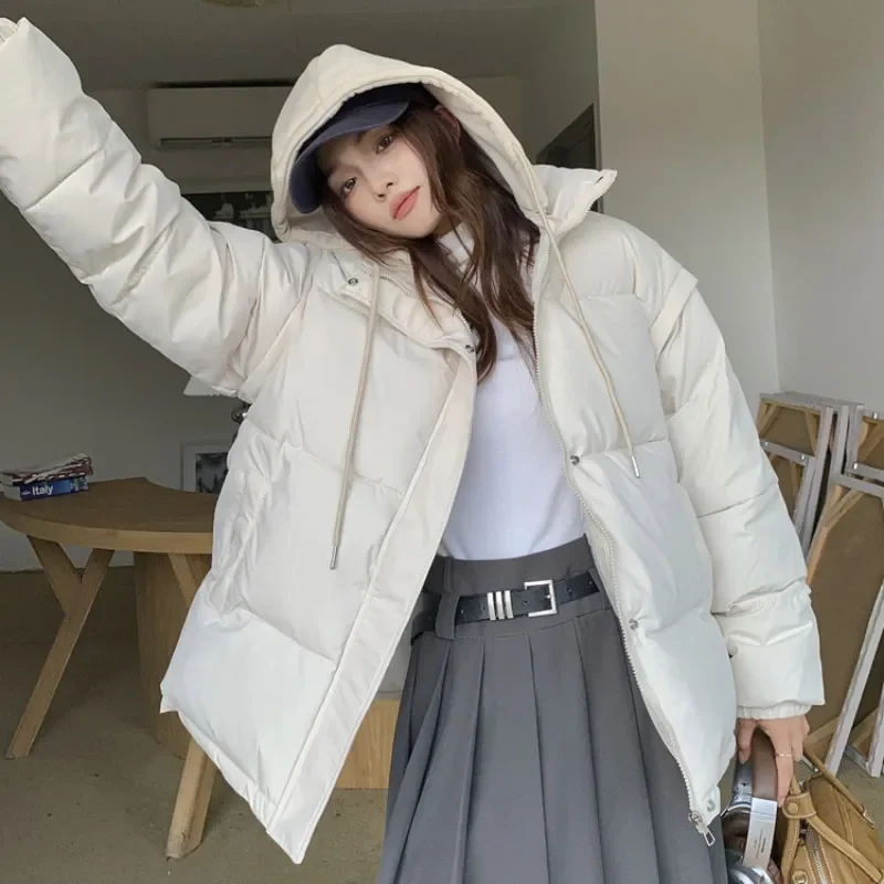2023 Winter Spell Patchwork Hat Puffer Jackets Loose Thick Solid Color Fashionable Street Winter New Down Loose Zipper Coat
2023 Winter Spell Patchwork Hat Puffer Jackets Loose Thick Solid Color Fashionable Street Winter New Down Loose Zipper Coat