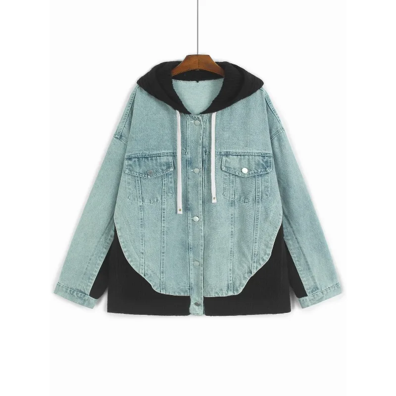 SuperAen джинсовый лоскутный темпераментный вязаный кардиган с капюшоном, пальто для женщин, осень-зима 2025, свободная повседневная куртка
SuperAen джинсовый лоскутный темпераментный вязаный кардиган с капюшоном, пальто для женщин, осень-зима 2025, свободная повседневная куртка