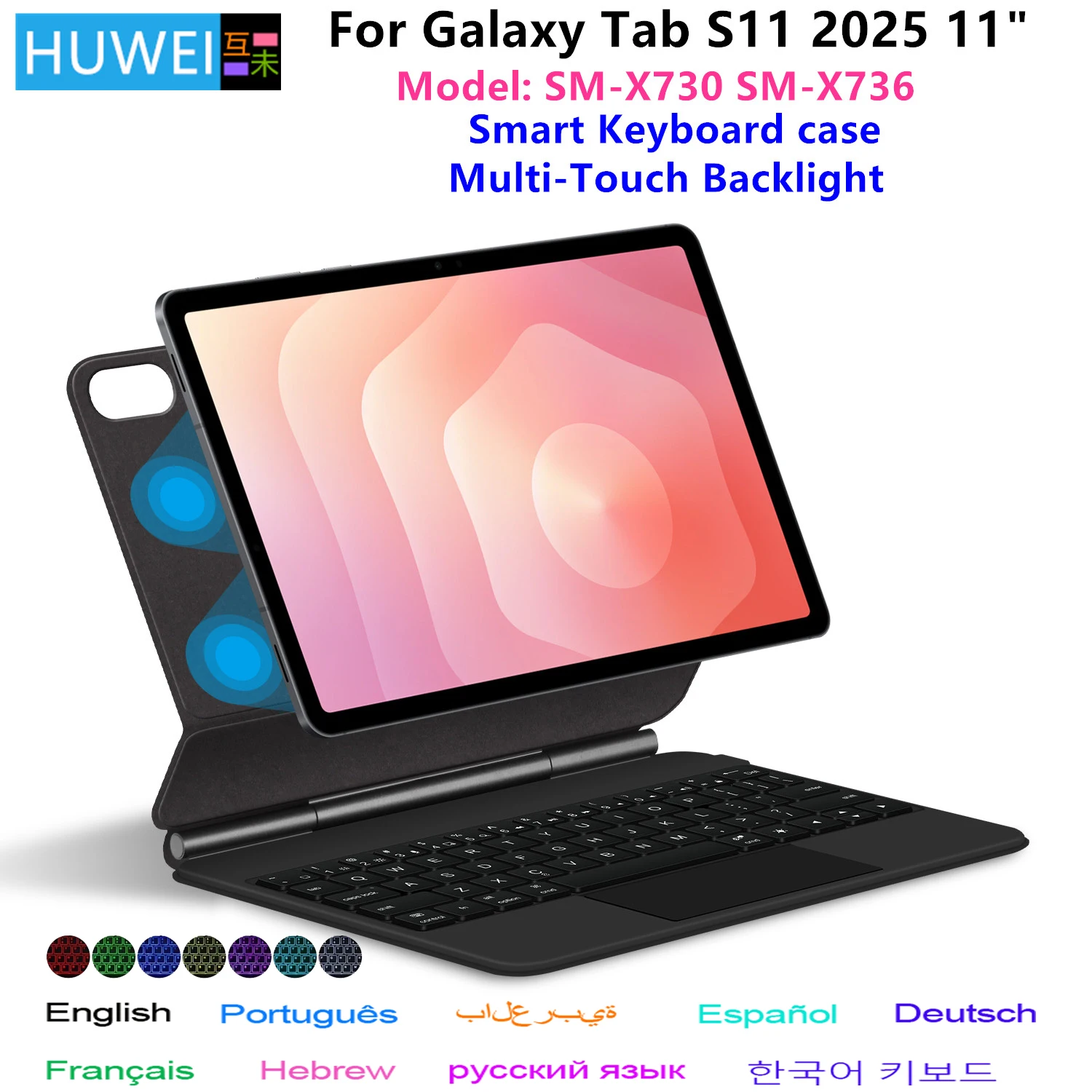 HUWEI Magic Keyboard Case For Samsung Galaxy Tab S11 11 inch 2025 SM-X730 SM-X736B Tablet Smart Cover for Galaxy Tab S11 Funda
HUWEI Magic Keyboard Case For Samsung Galaxy Tab S11 11 inch 2025 SM-X730 SM-X736B Tablet Smart Cover for Galaxy Tab S11 Funda