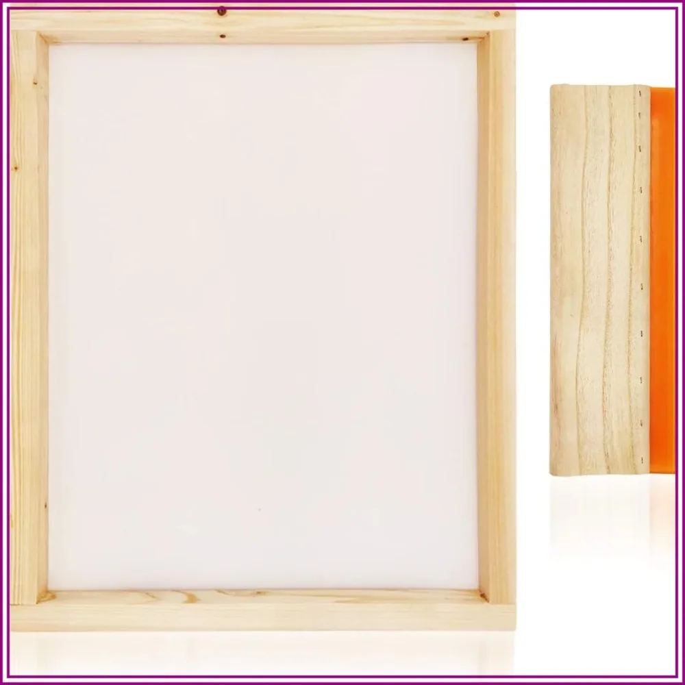 16 x 20 Inch Wood Silk Screen Printing Frame with 160 White Mesh and 13.7 Inch Screen Printing Squeegee
16 x 20 Inch Wood Silk Screen Printing Frame with 160 White Mesh and 13.7 Inch Screen Printing Squeegee