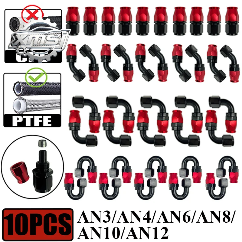 Adaptador extremo manguera combustible reutilizable, accesorio para tubería freno línea aceite, PTFE giratorio, AN3, AN4,
Adaptador extremo manguera combustible reutilizable, accesorio para tubería freno línea aceite, PTFE giratorio, AN3, AN4,