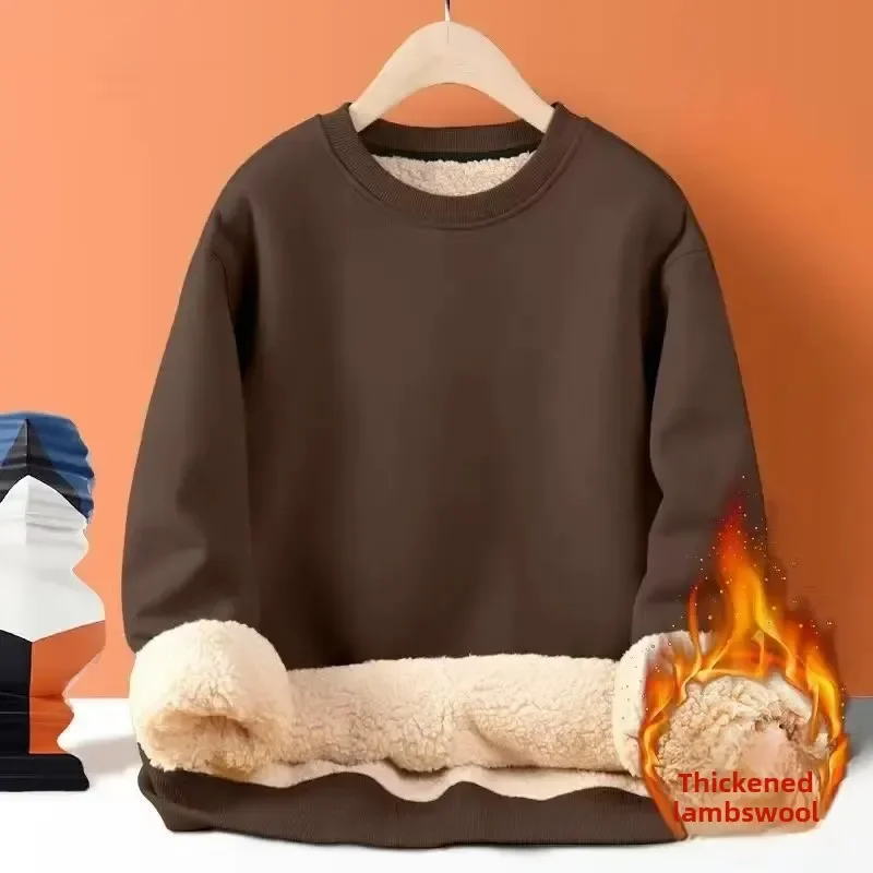 LIBIELIY Men's round Neck Fleece Lined Sweatshirt Casual Loose Style Autumn Winter Sheepskin Velvet Jacket Comfortable Streetwe
LIBIELIY Men's round Neck Fleece Lined Sweatshirt Casual Loose Style Autumn Winter Sheepskin Velvet Jacket Comfortable Streetwe