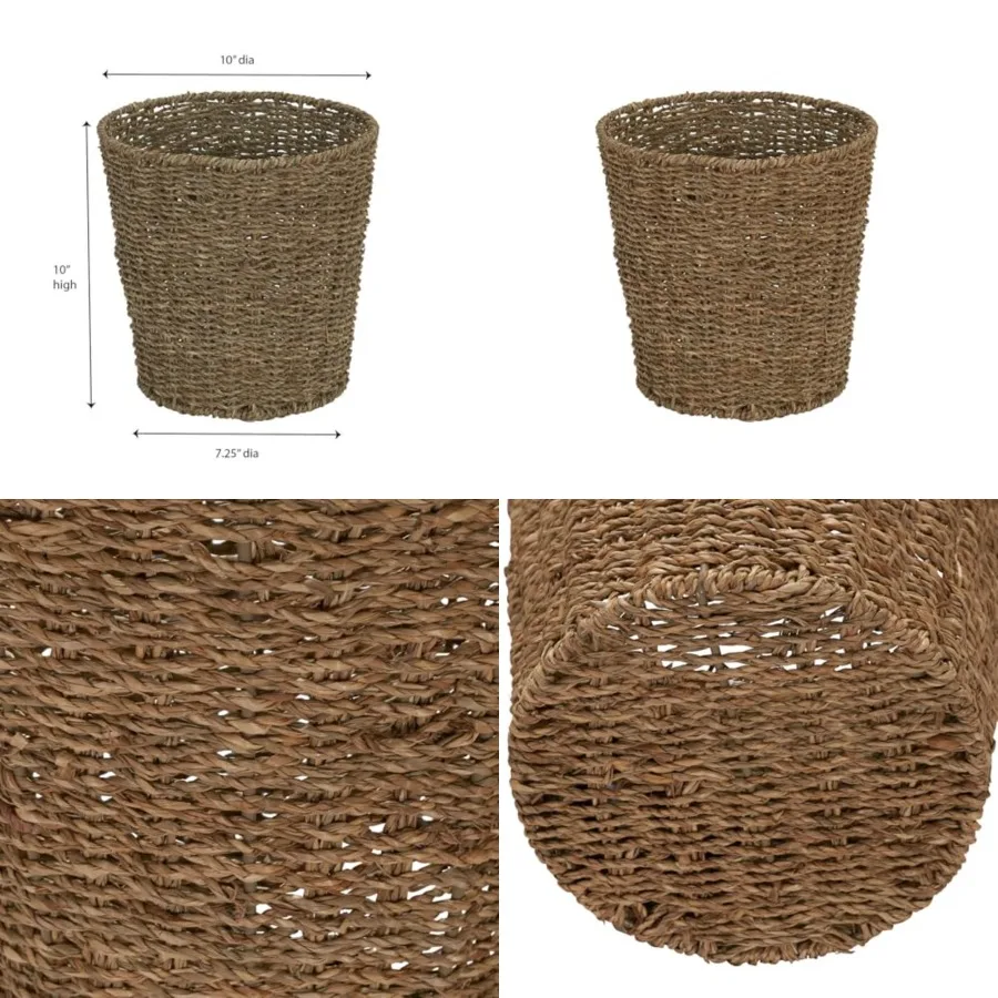 Seagrass Wicker Waste Basket, Handwoven Waste Bin with Metal Frame, Perfect for Bathrooms and Bedrooms,
Seagrass Wicker Waste Basket, Handwoven Waste Bin with Metal Frame, Perfect for Bathrooms and Bedrooms,