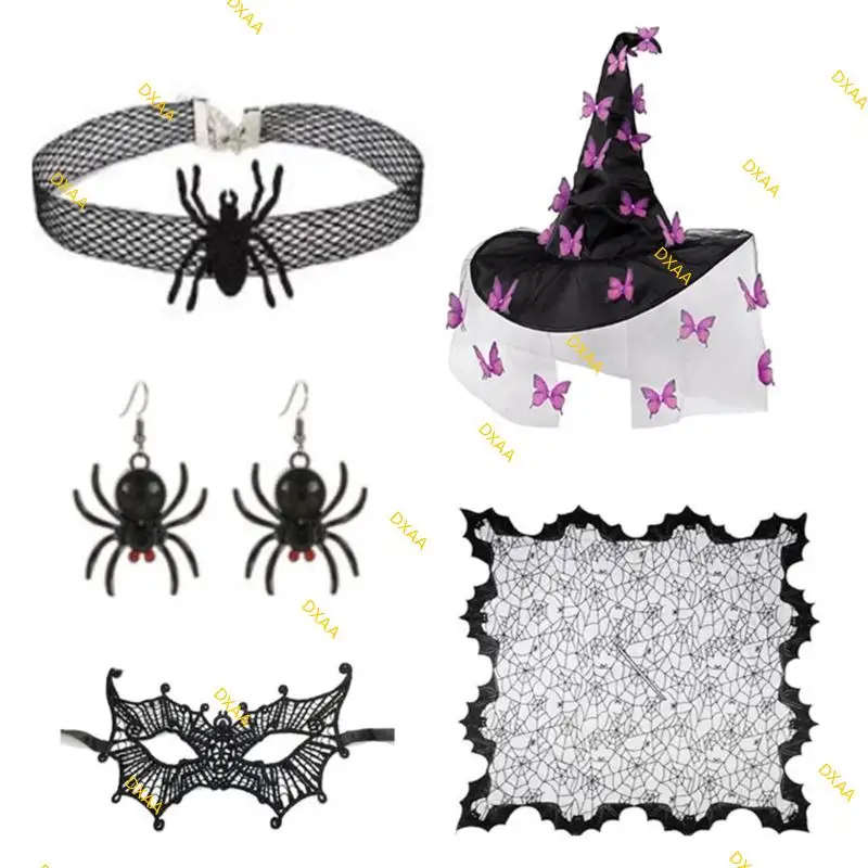 DXAA Women Witch Hat Eye Mask Choker Necklace Earrings for Women Halloween Cospalay
DXAA Women Witch Hat Eye Mask Choker Necklace Earrings for Women Halloween Cospalay