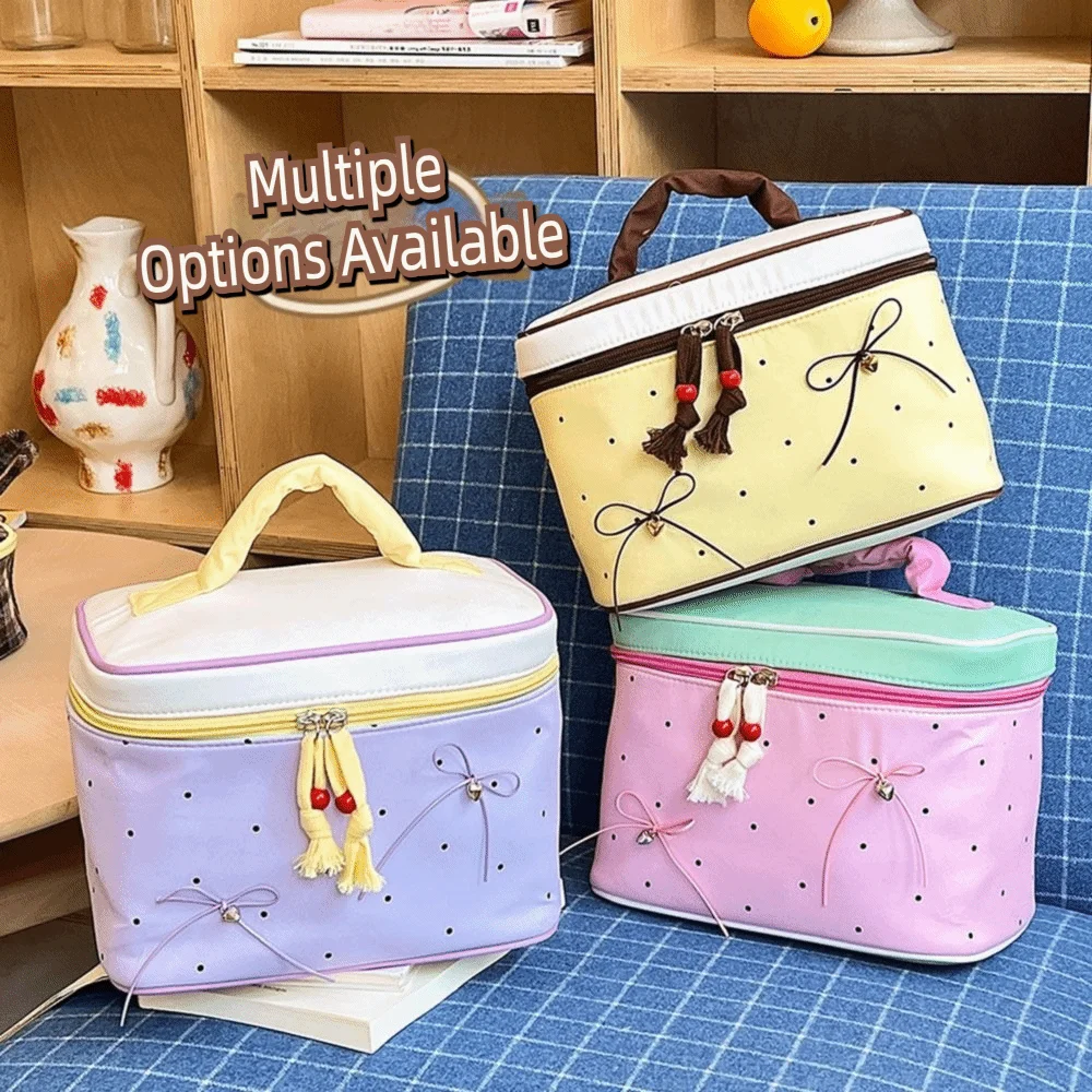 Portable Bow Polka Dots Makeup Storage Bag Handheld Multifunctional Cosmetic Bags Waterproof Travel Storage Bag
Portable Bow Polka Dots Makeup Storage Bag Handheld Multifunctional Cosmetic Bags Waterproof Travel Storage Bag