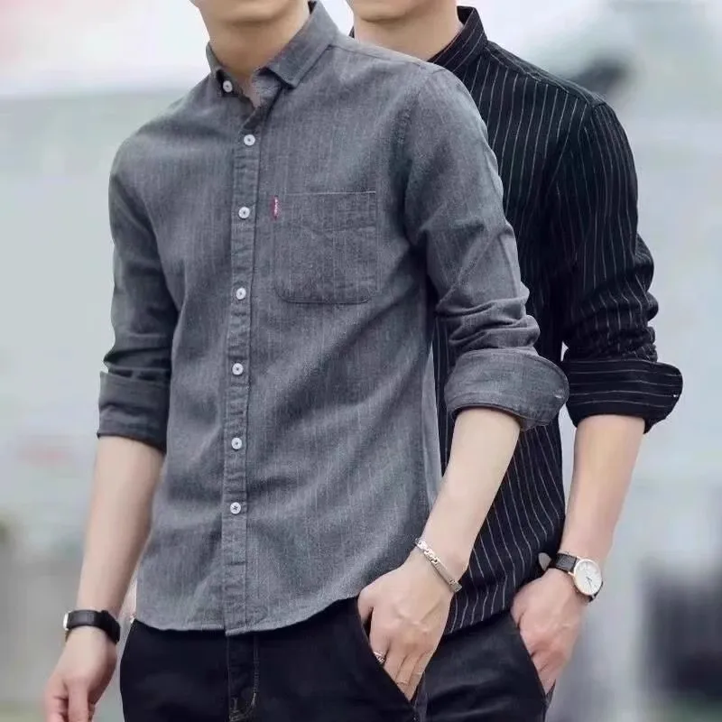 Slim Fit Long Sve Striped Work irt Men's Summer Thin Casual Versatile Outerwear Button up Youth Trend Chinese Production
Slim Fit Long Sve Striped Work irt Men's Summer Thin Casual Versatile Outerwear Button up Youth Trend Chinese Production